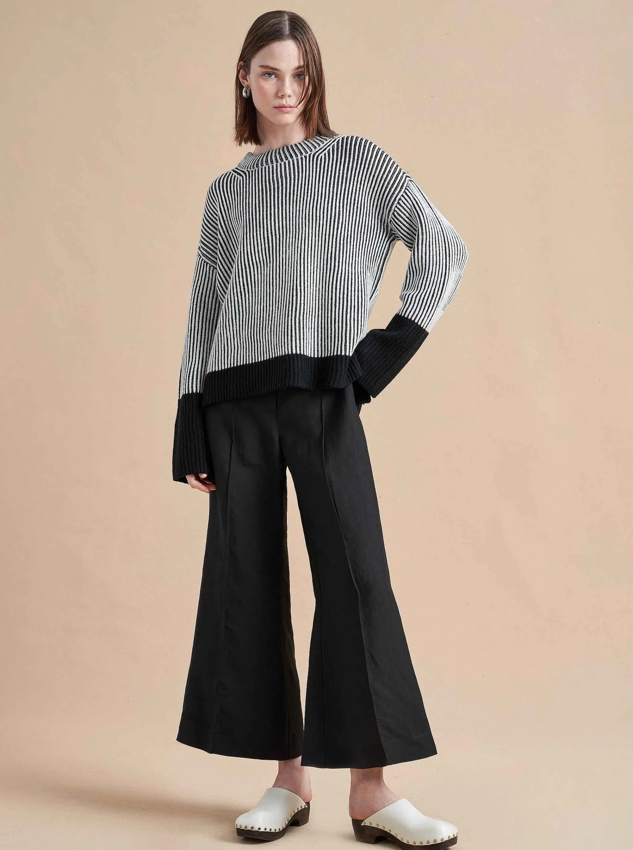 La Ligne Sweaters*Aaa Sweater Cream/Black