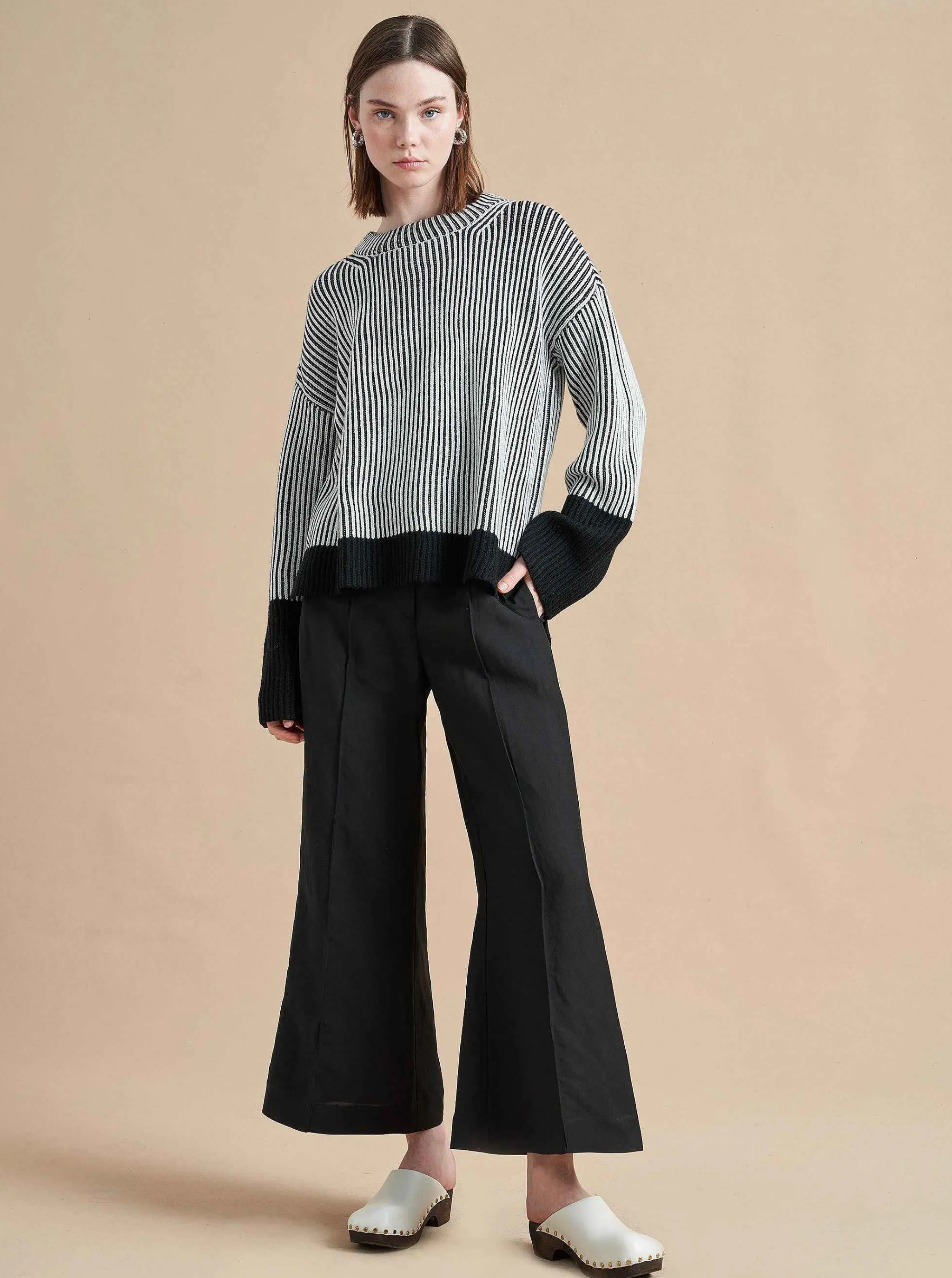 La Ligne Sweaters*Aaa Sweater Cream/Black