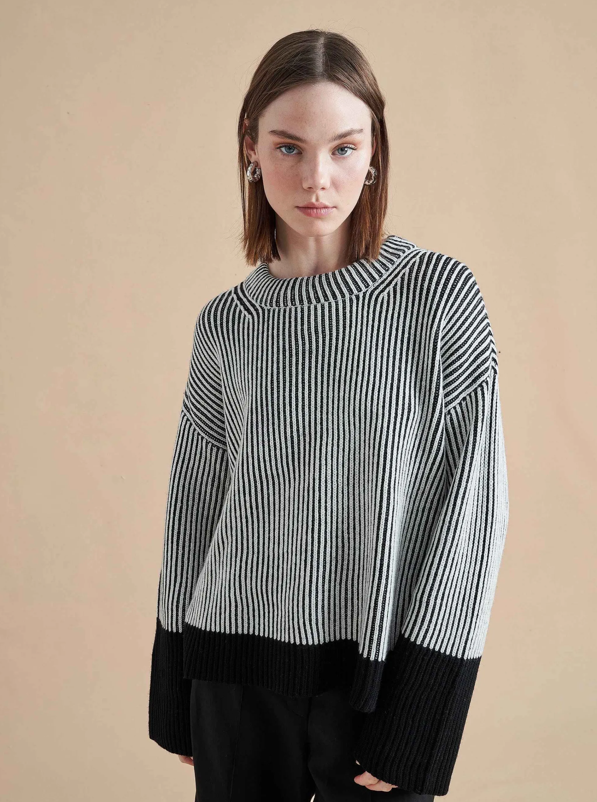 La Ligne Sweaters*Aaa Sweater Cream/Black