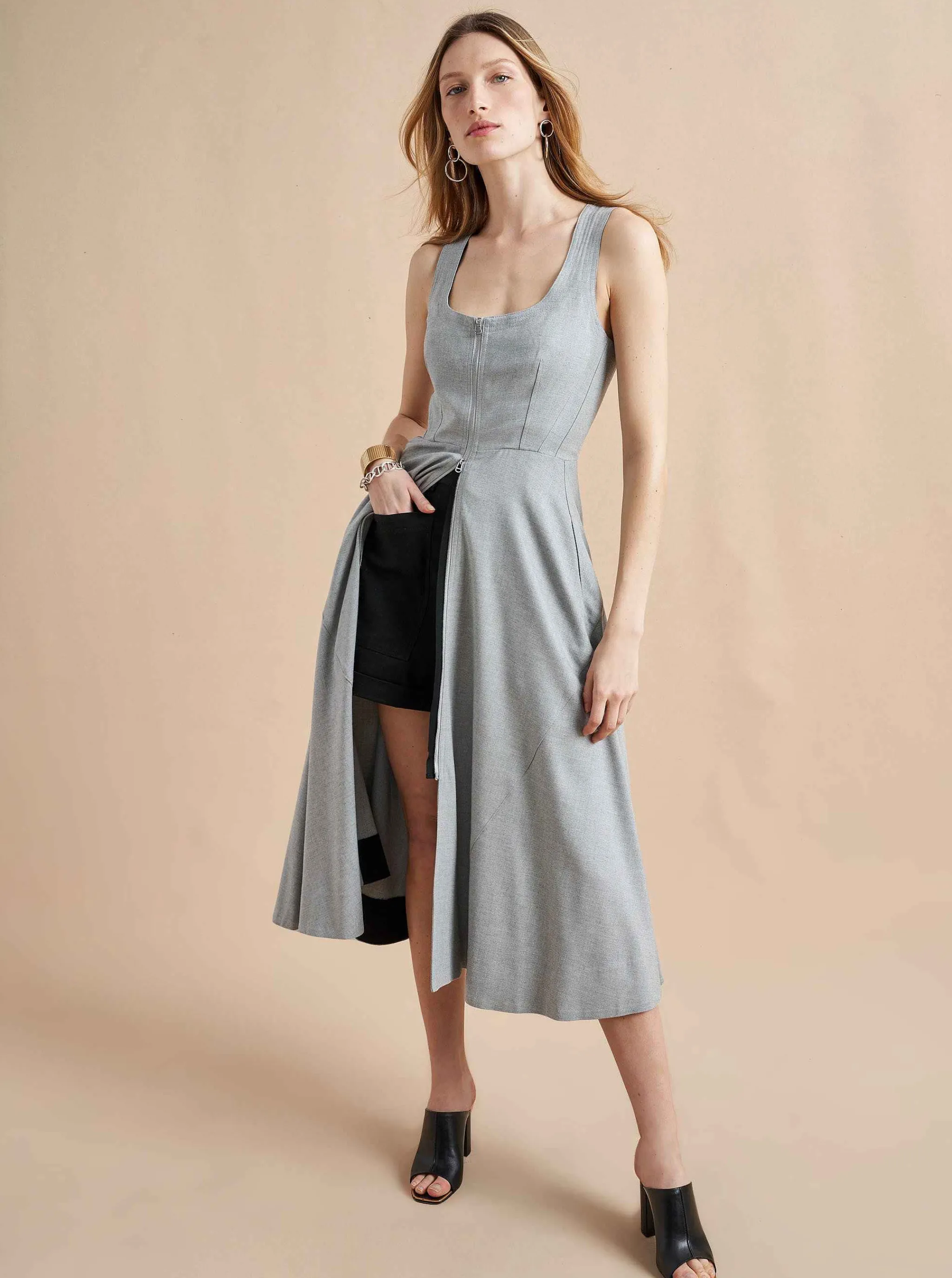 La Ligne Midi Dresses*Selby Dress Grey