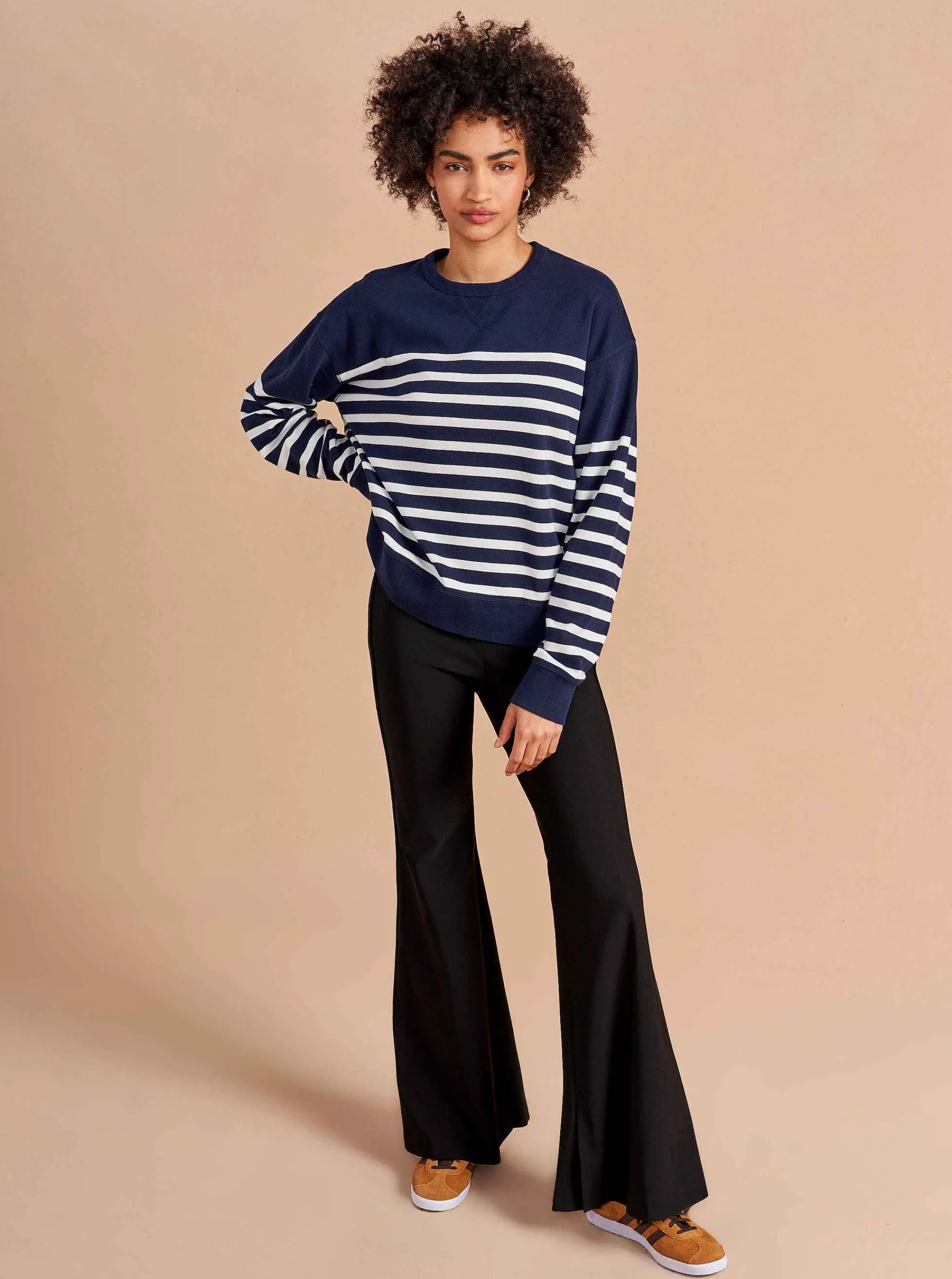 La Ligne Sweatshirts & Hoodies*James Sweatshirt Navy/Ivory