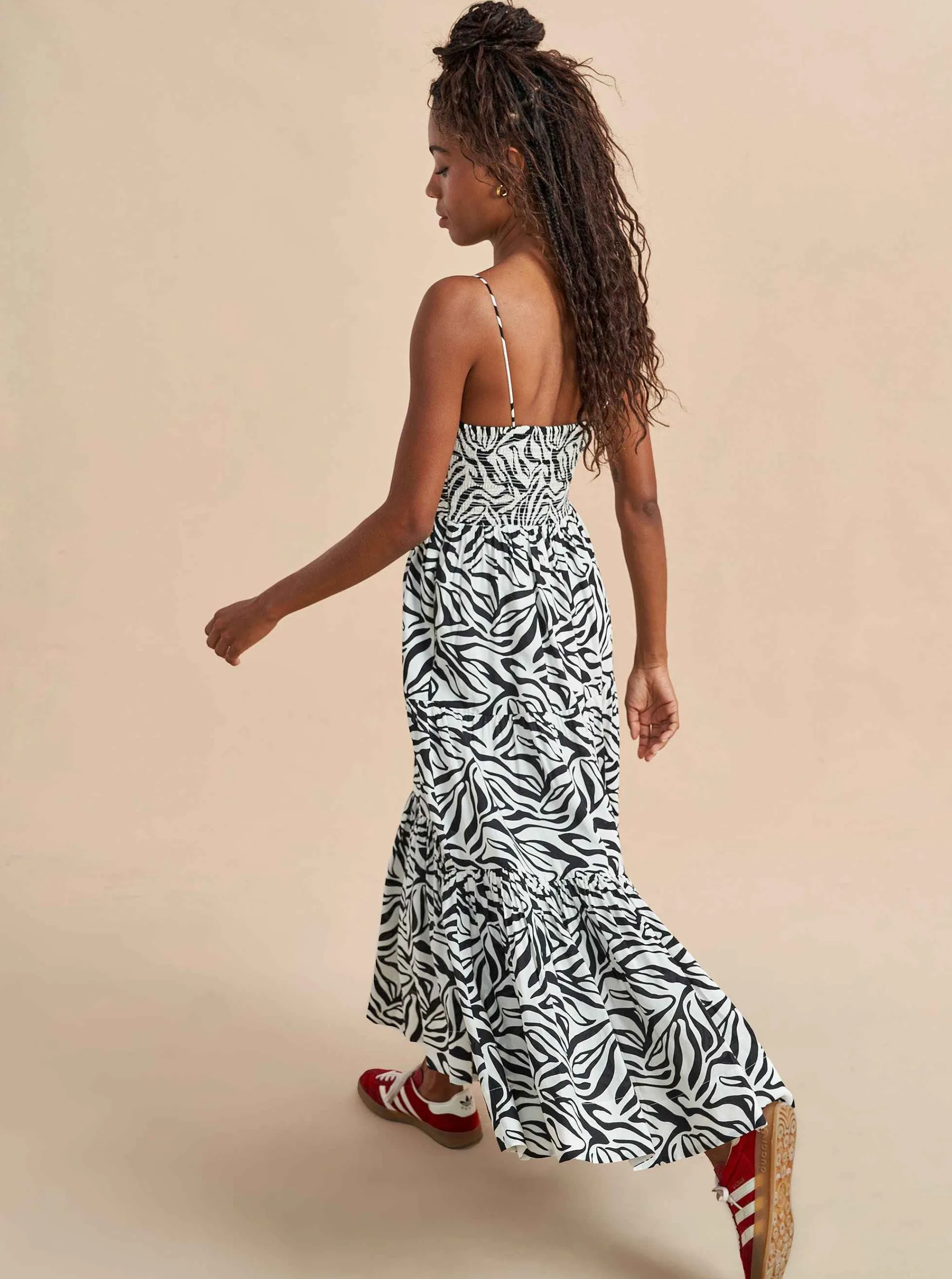 La Ligne Midi Dresses*Sleeveless Sofia Dress Ivory/Black