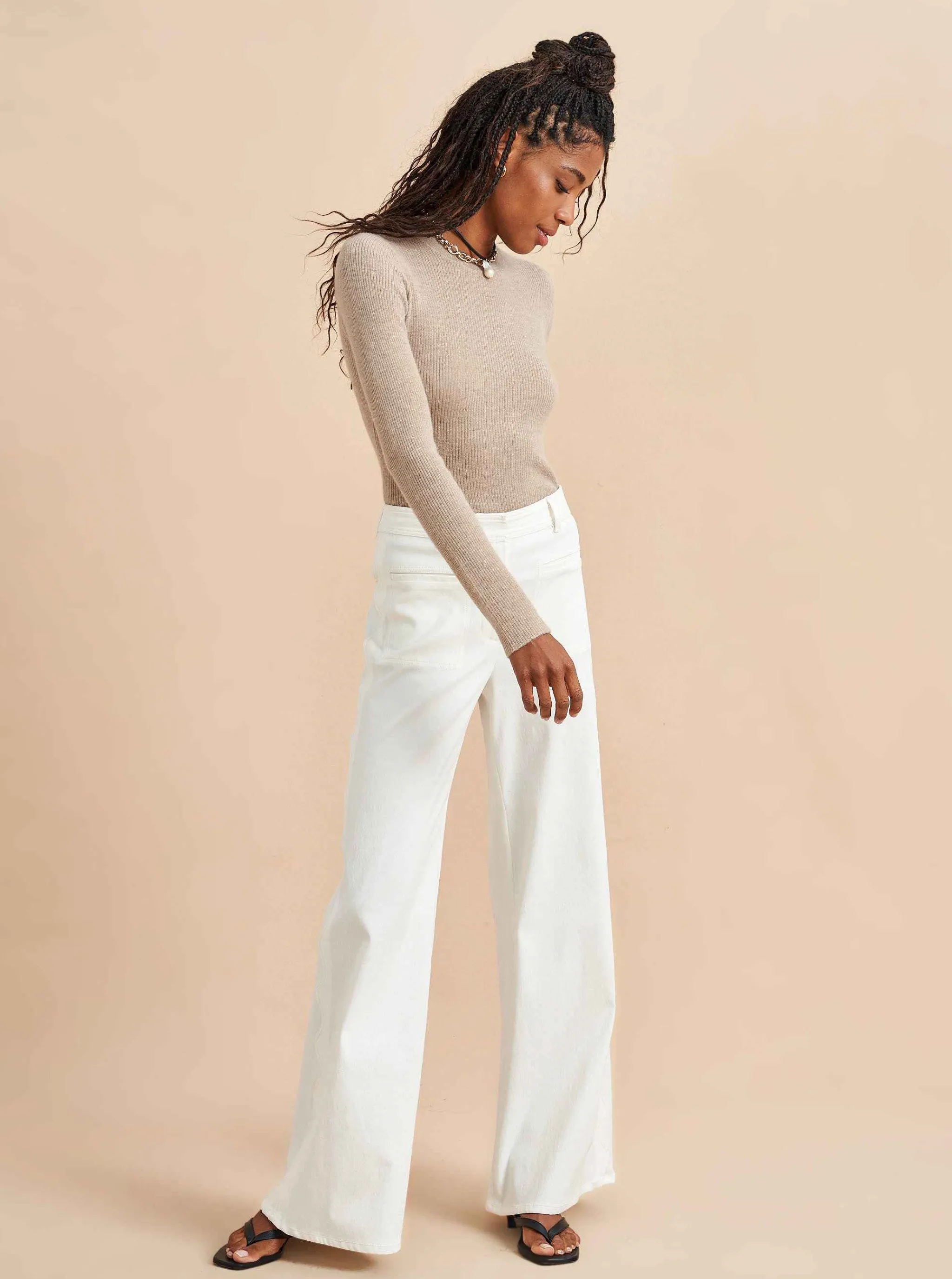 La Ligne Sweaters*Fine Line Sweater Tan