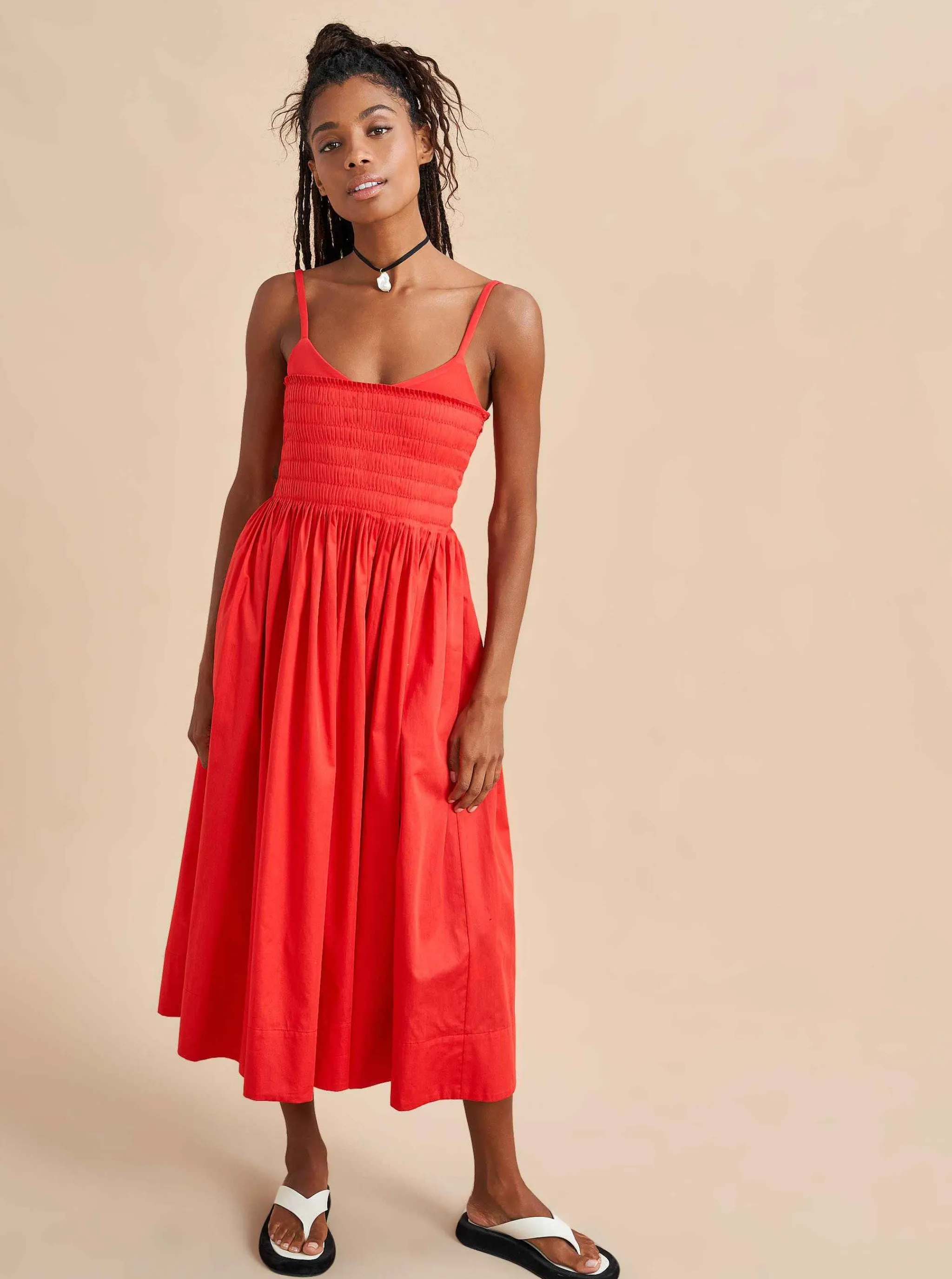 La Ligne Midi Dresses*Devon Dress Poppy