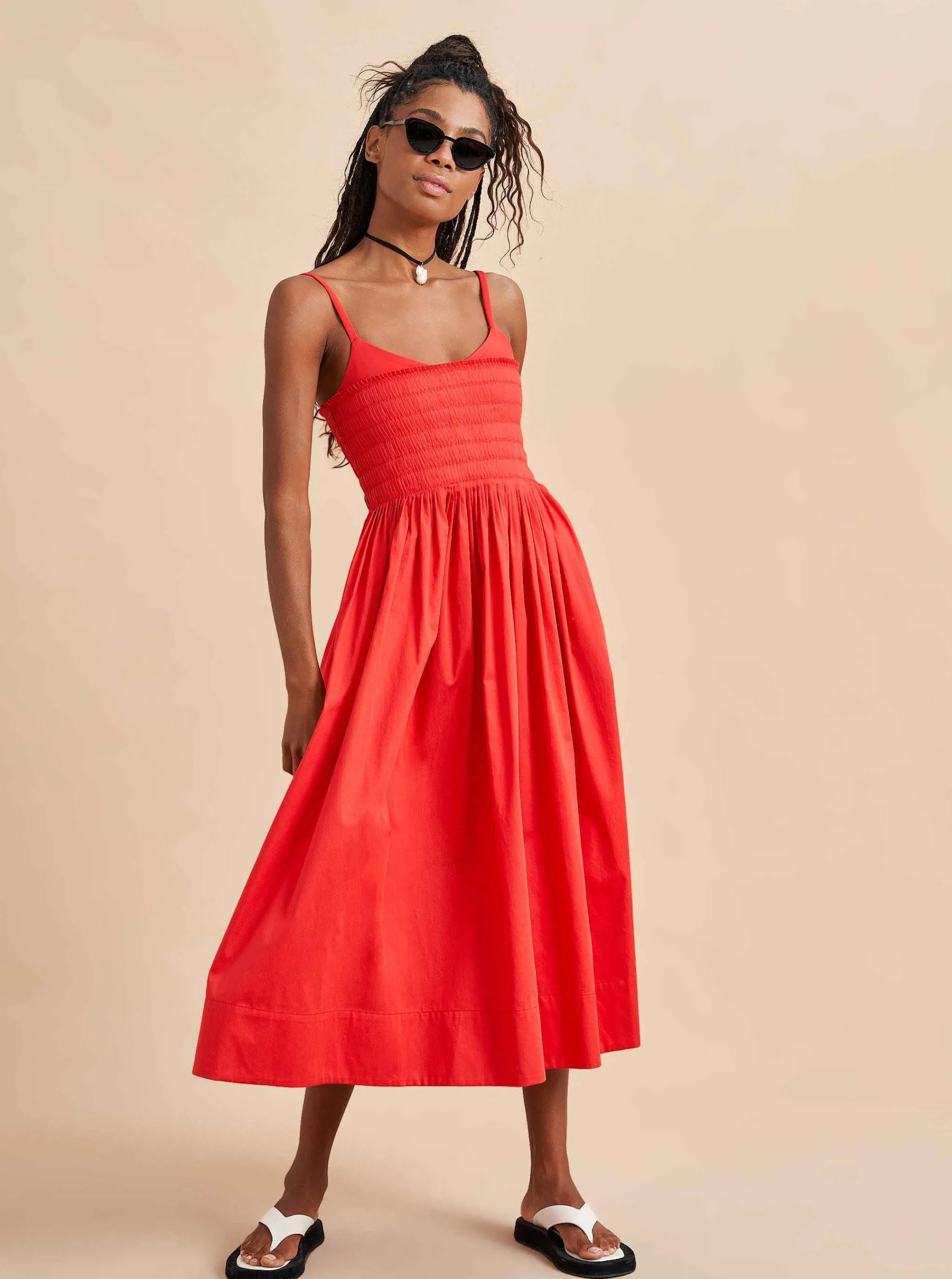 La Ligne Midi Dresses*Devon Dress Poppy