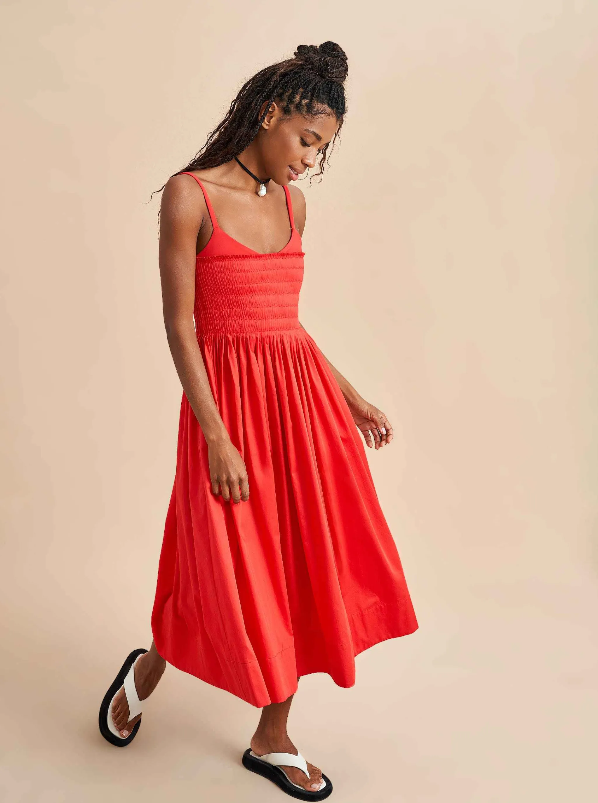 La Ligne Midi Dresses*Devon Dress Poppy