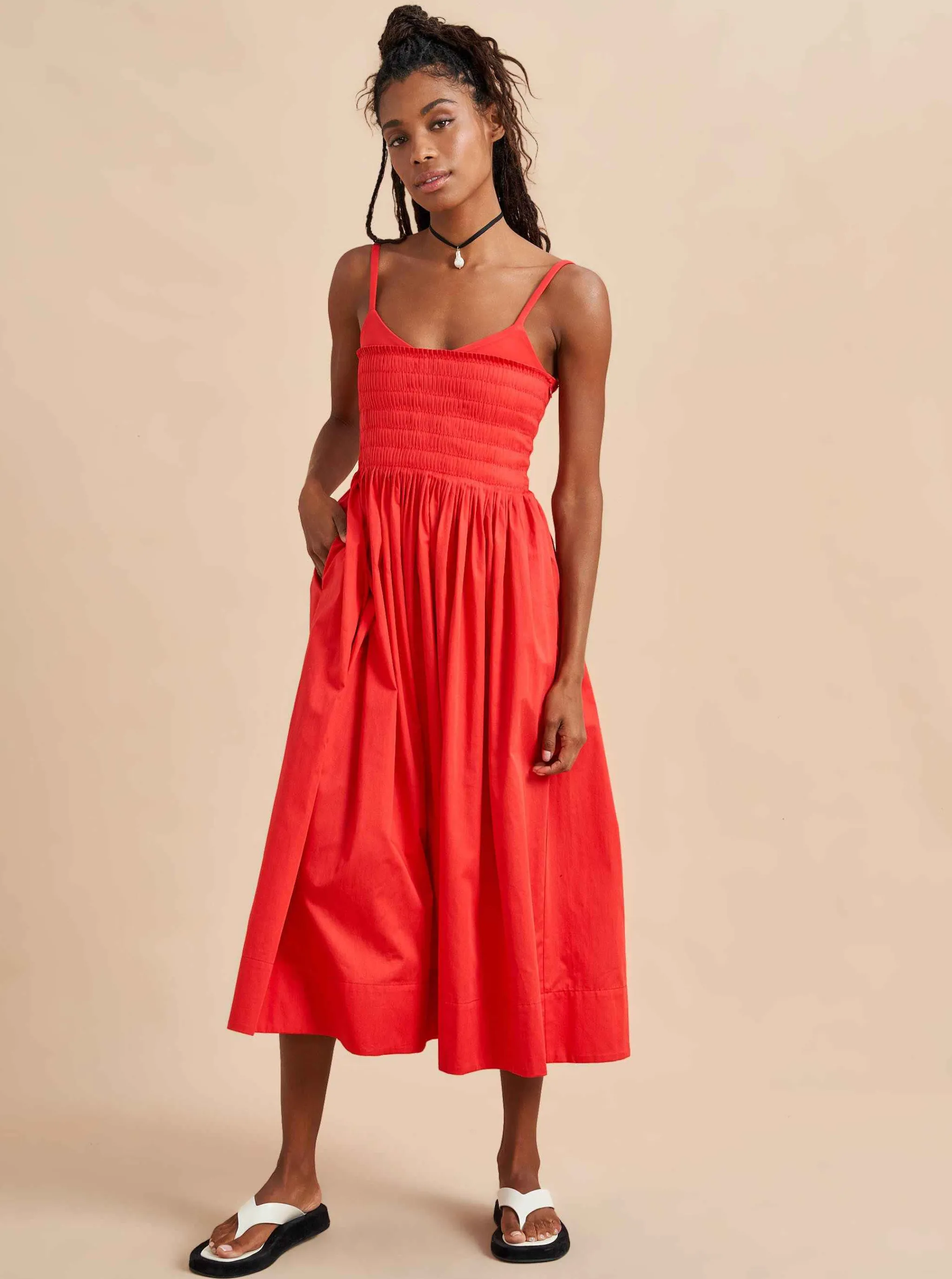 La Ligne Midi Dresses*Devon Dress Poppy