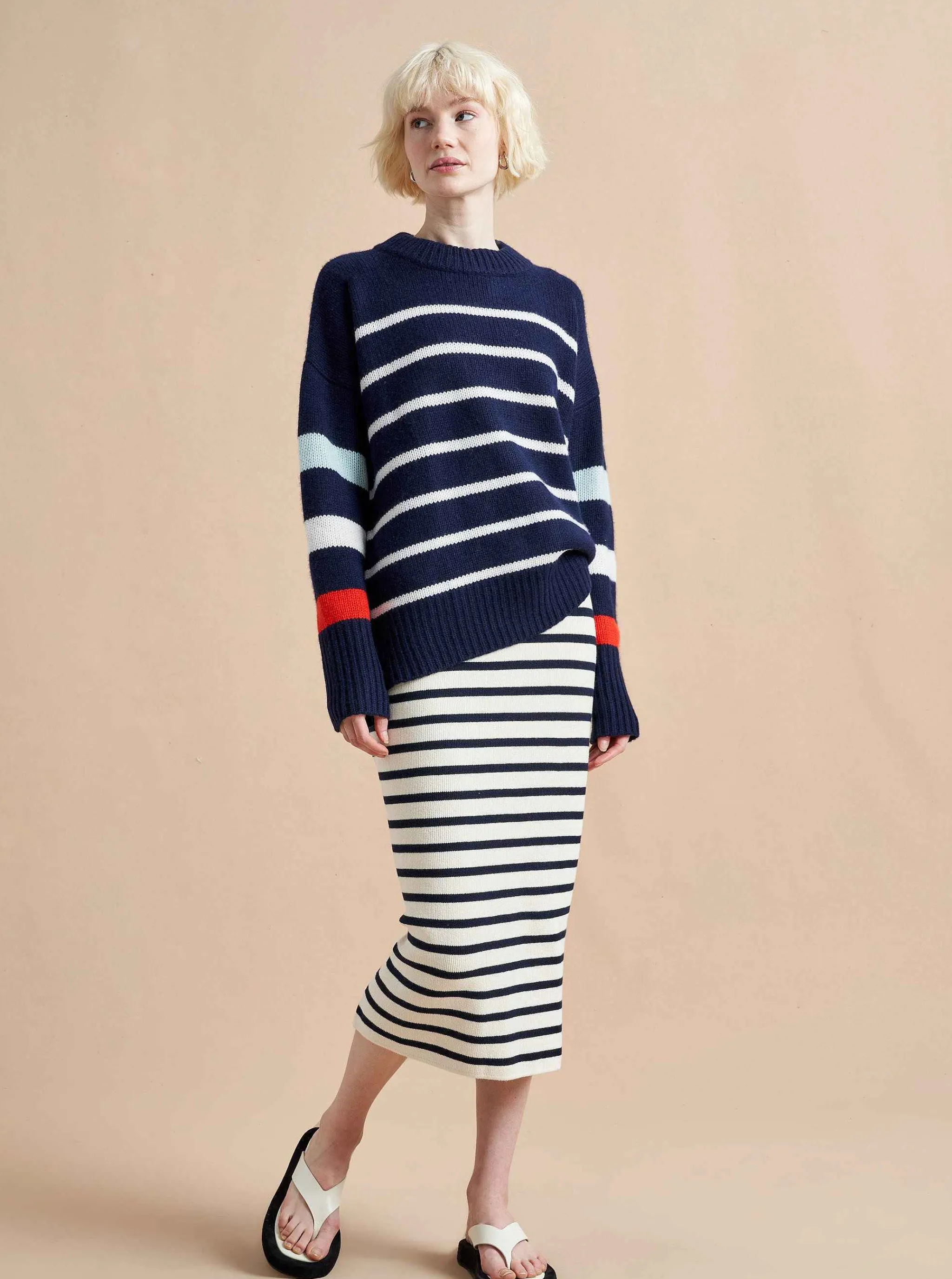 La Ligne Sweaters*Marin Sweater Navy/Multi