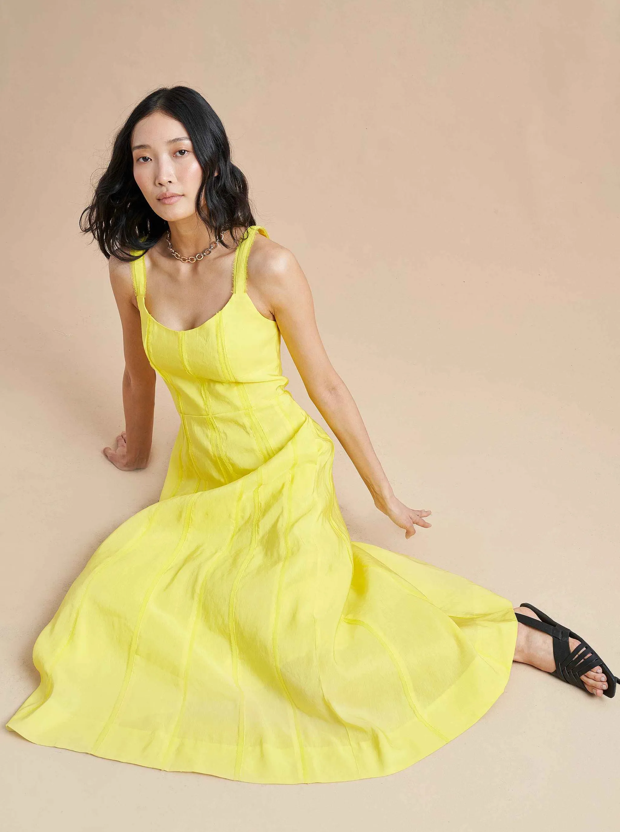 La Ligne Midi Dresses*Georgia Dress Lemon
