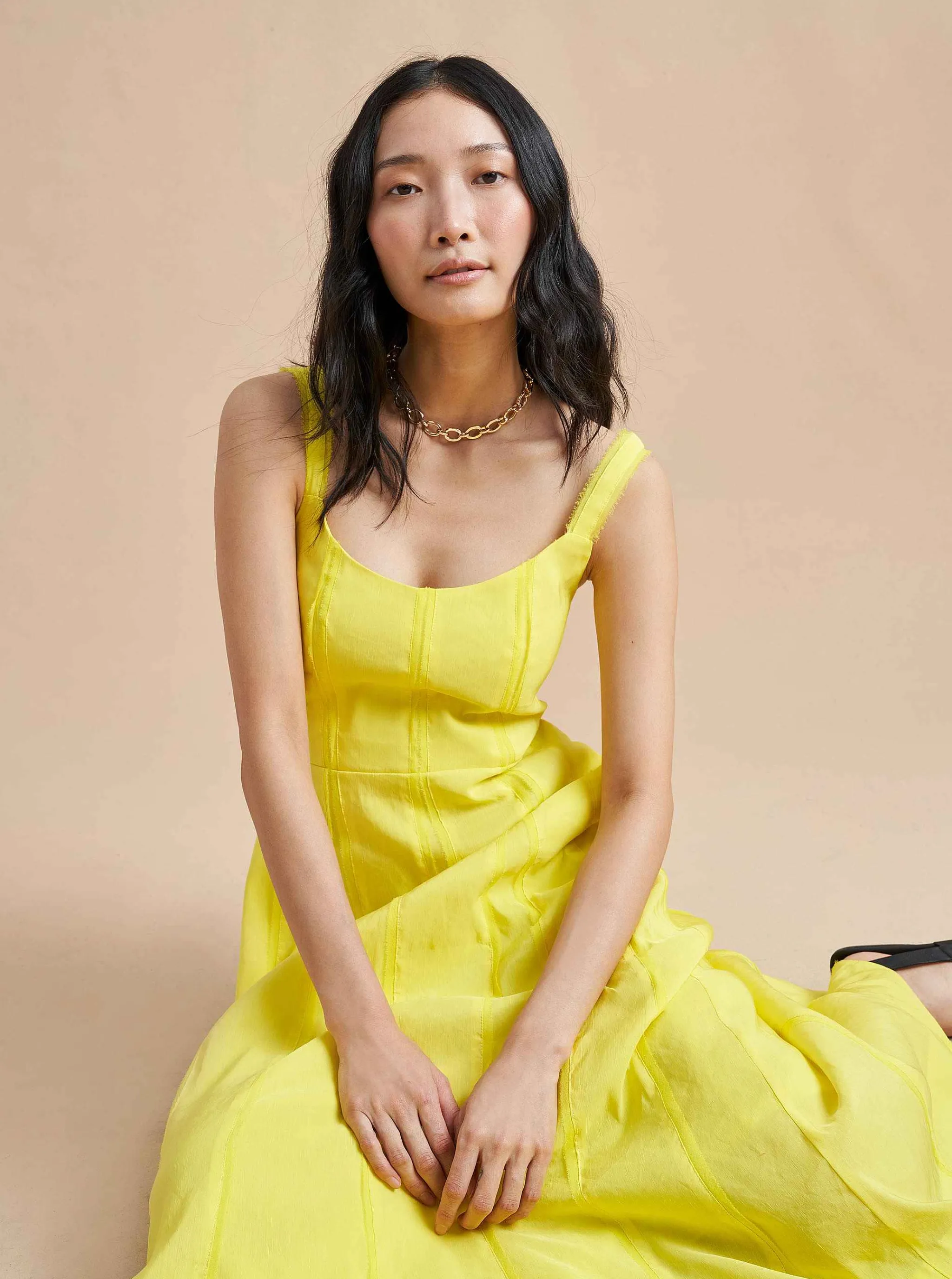 La Ligne Midi Dresses*Georgia Dress Lemon