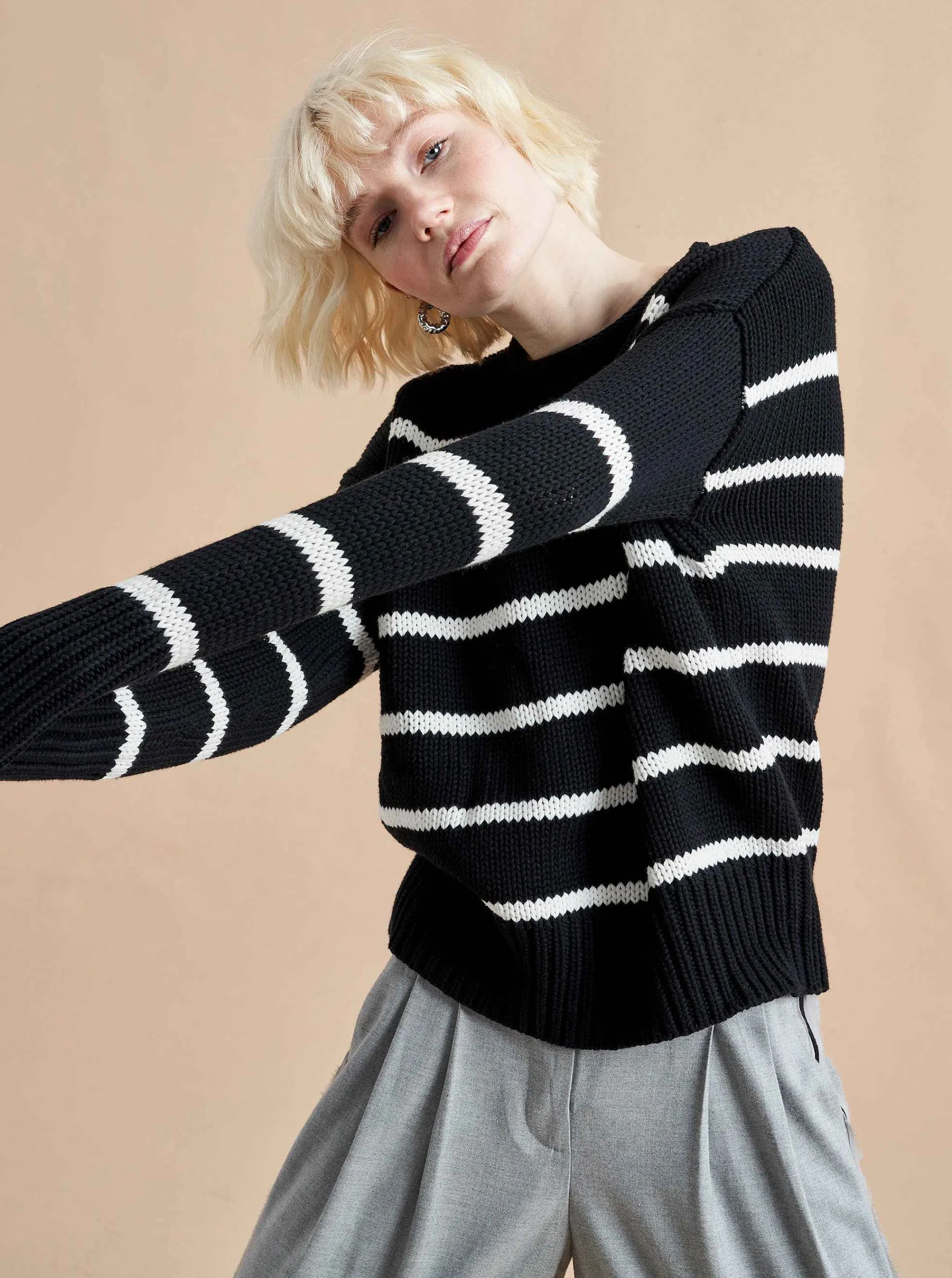 La Ligne Sweaters*Marina Sweater Black/White