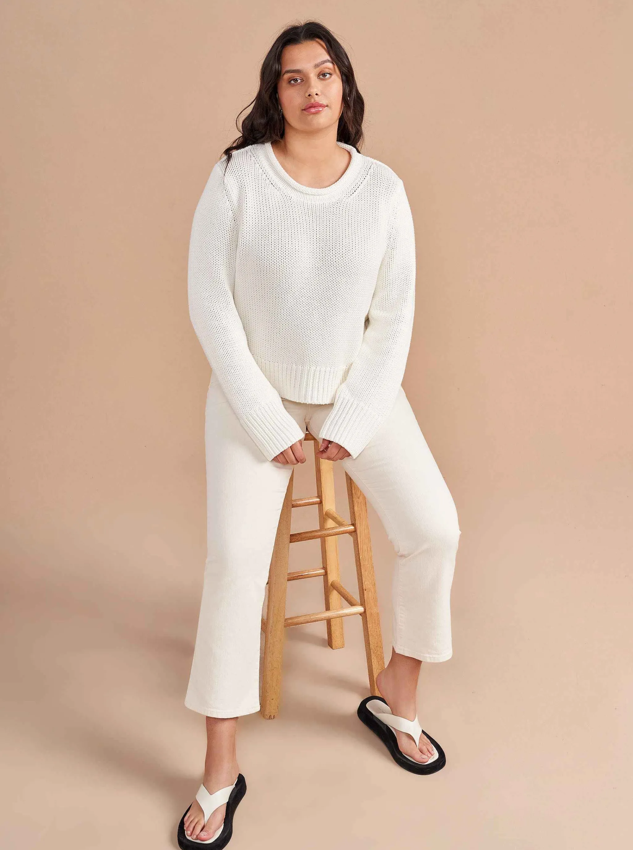 La Ligne Sweaters*Solid Mini Marina Sweater Ivory