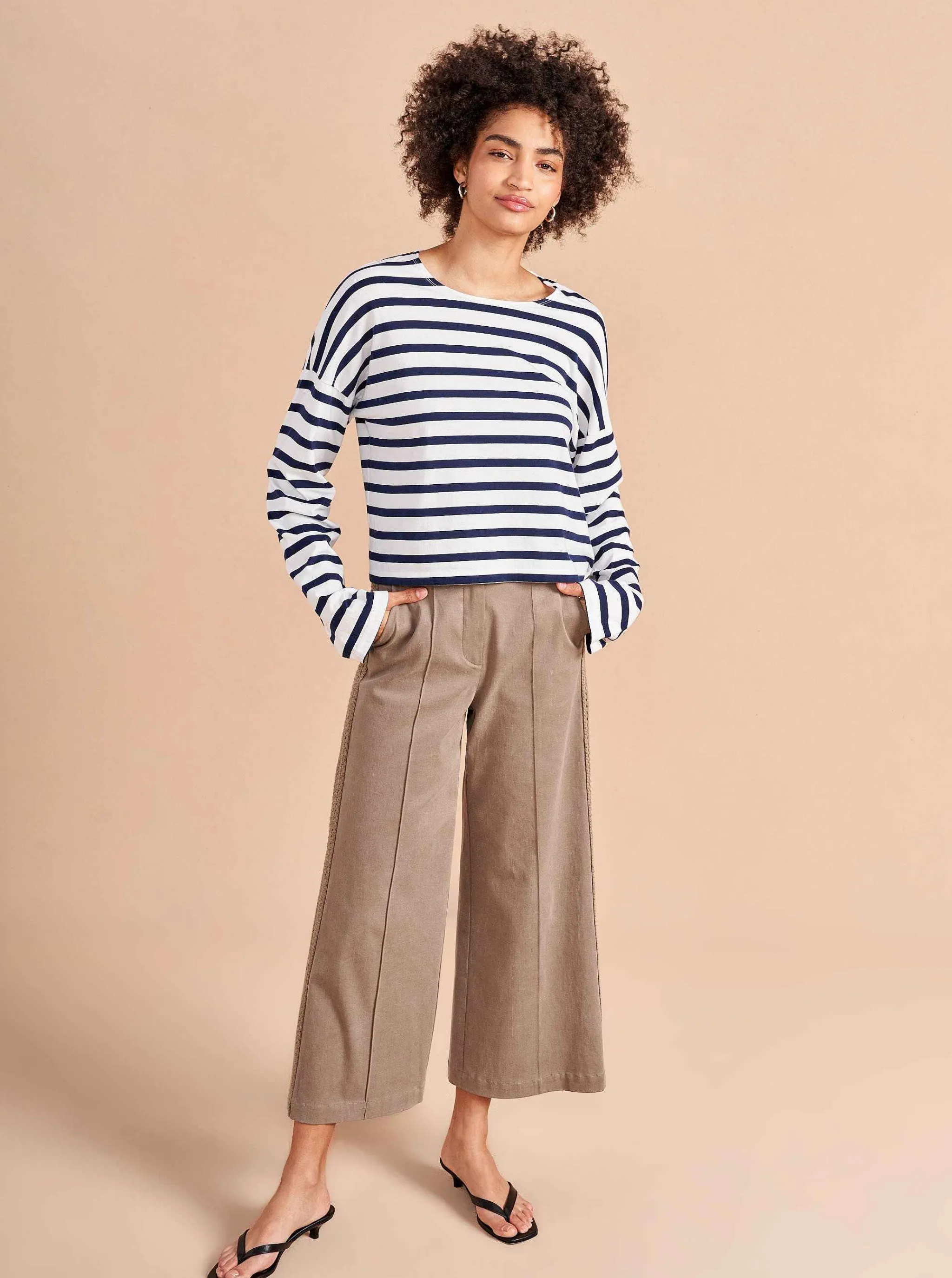 La Ligne Tees*Cropped Charlotte Tee White/Navy