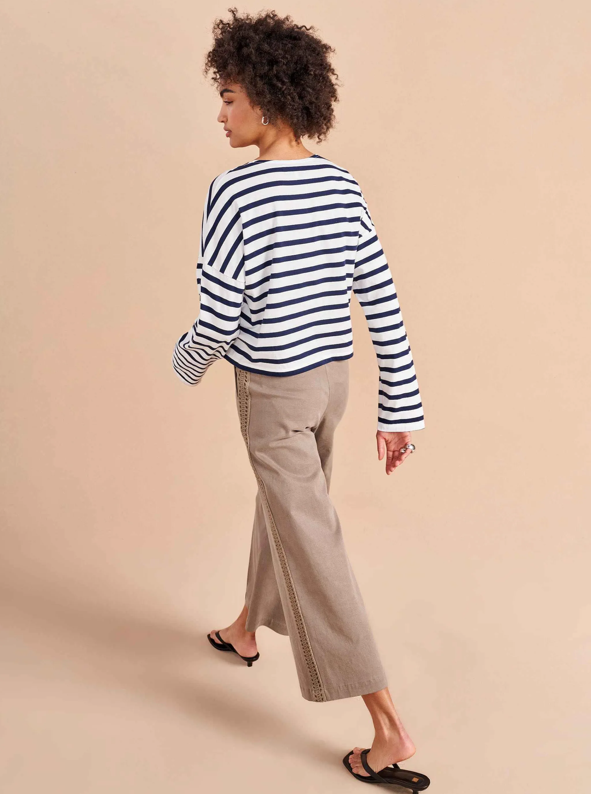 La Ligne Tees*Cropped Charlotte Tee White/Navy