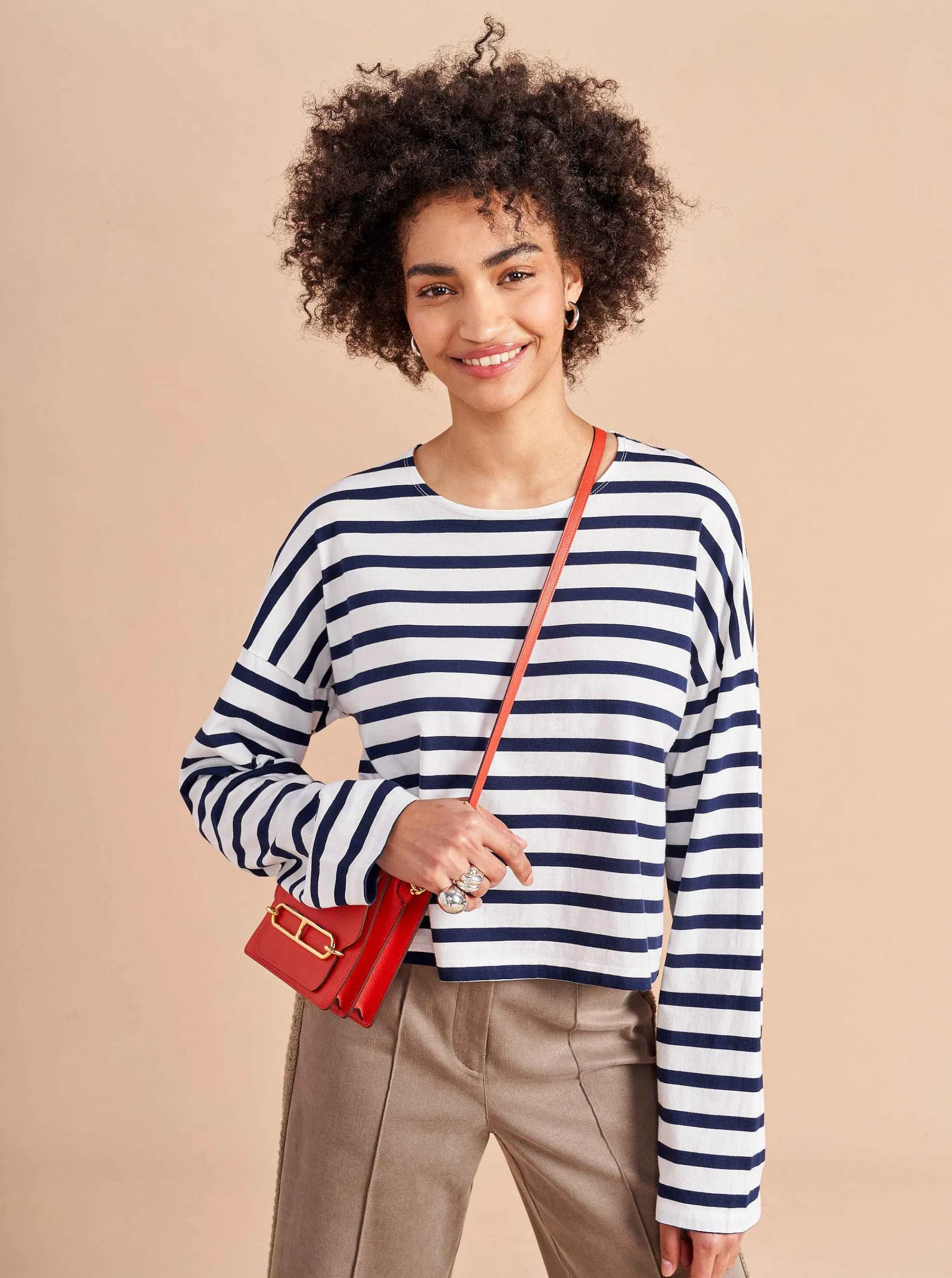 La Ligne Tees*Cropped Charlotte Tee White/Navy