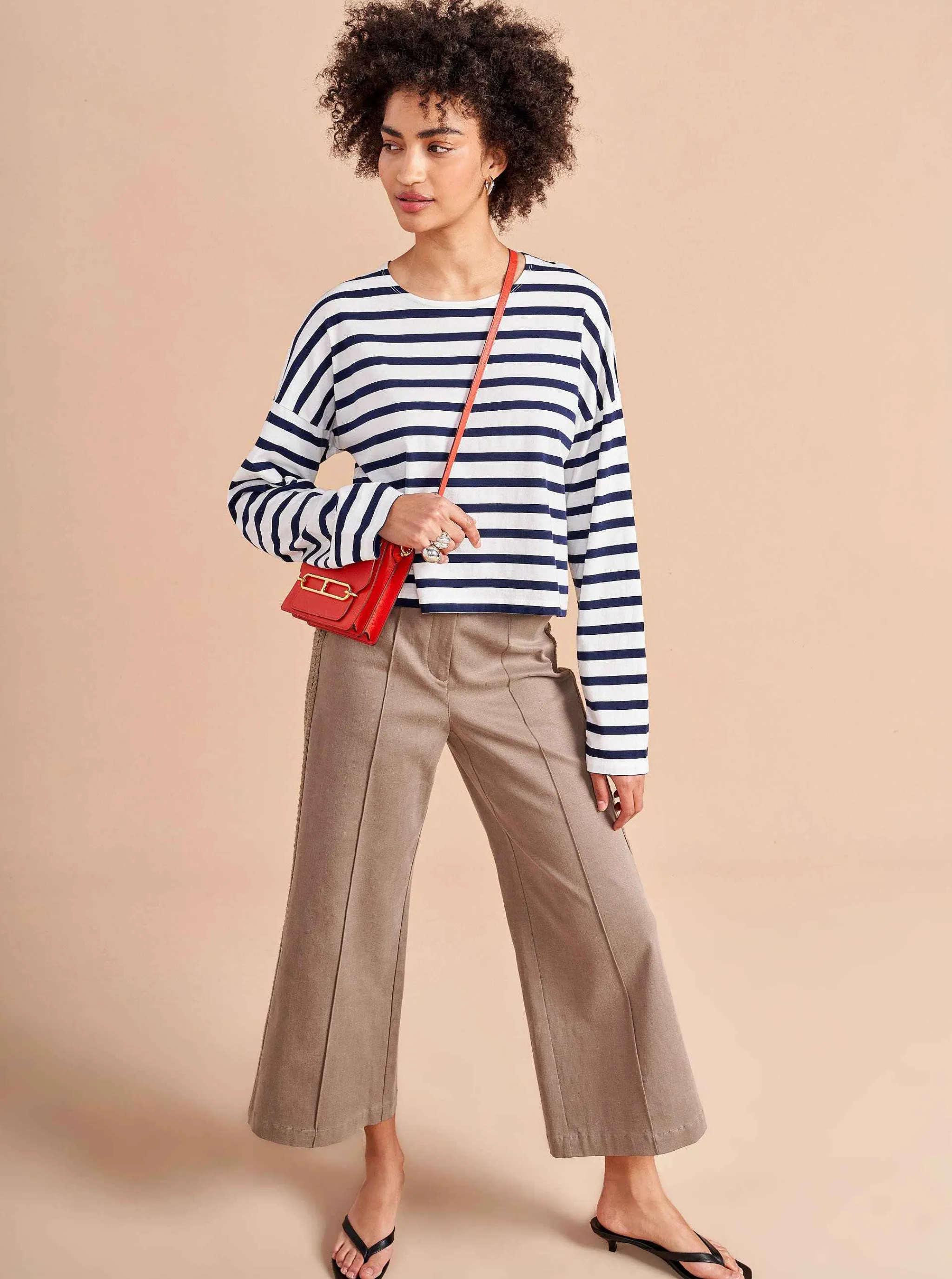 La Ligne Tees*Cropped Charlotte Tee White/Navy