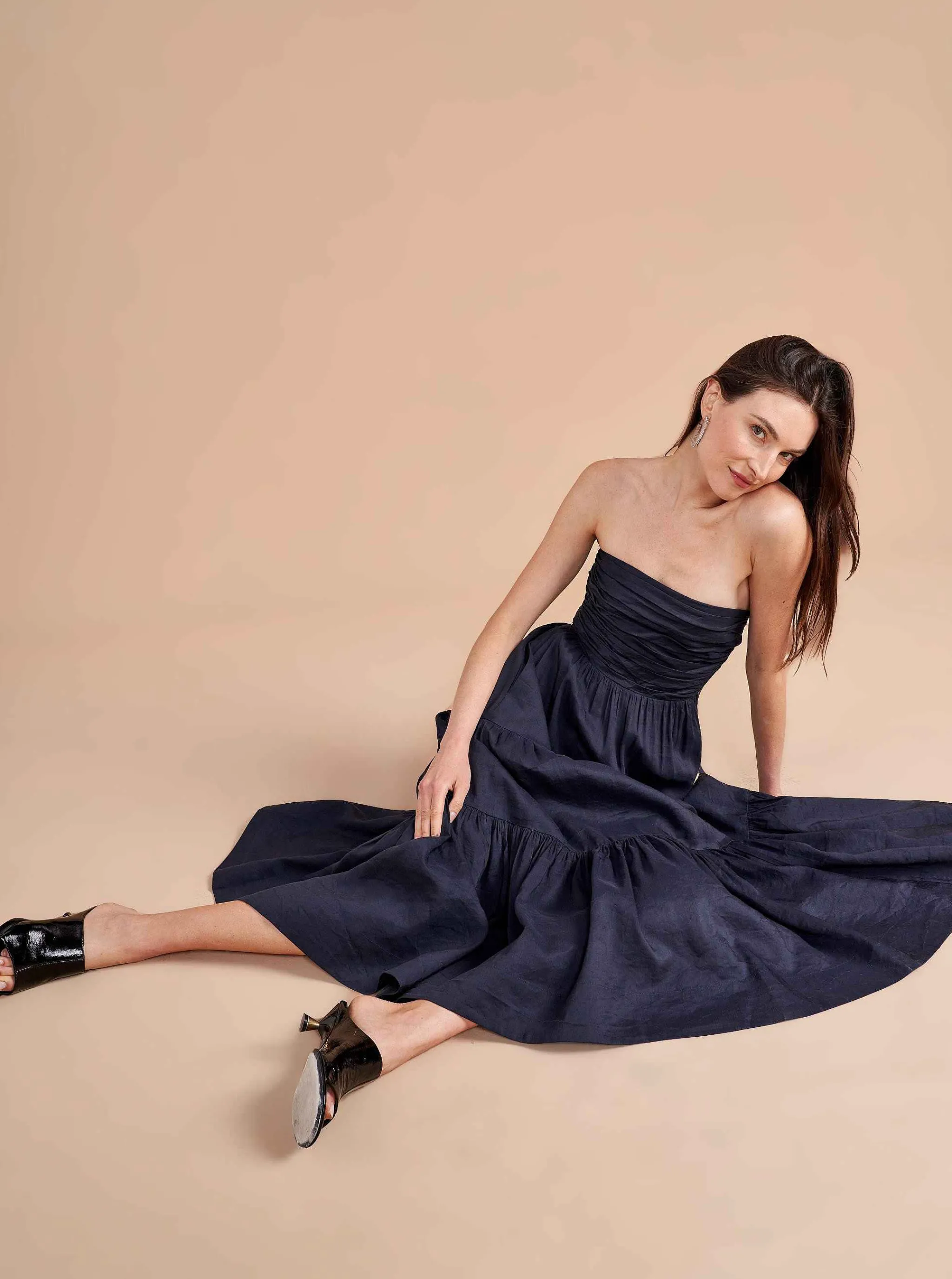 La Ligne Midi Dresses*Sleeveless Sofia Dress Navy