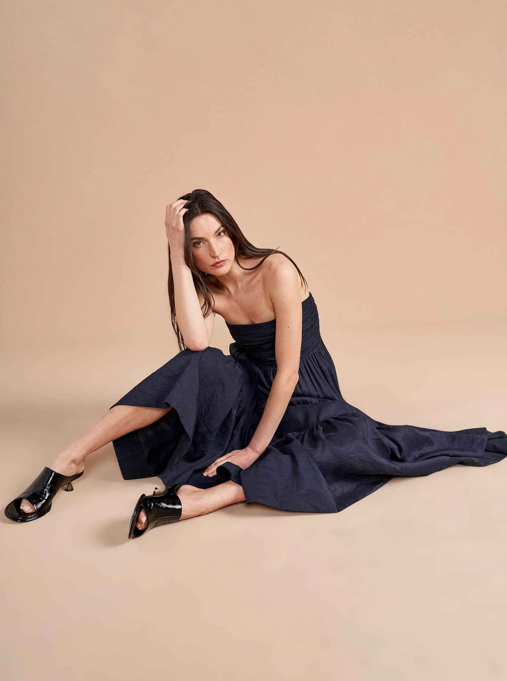 La Ligne Midi Dresses*Sleeveless Sofia Dress Navy