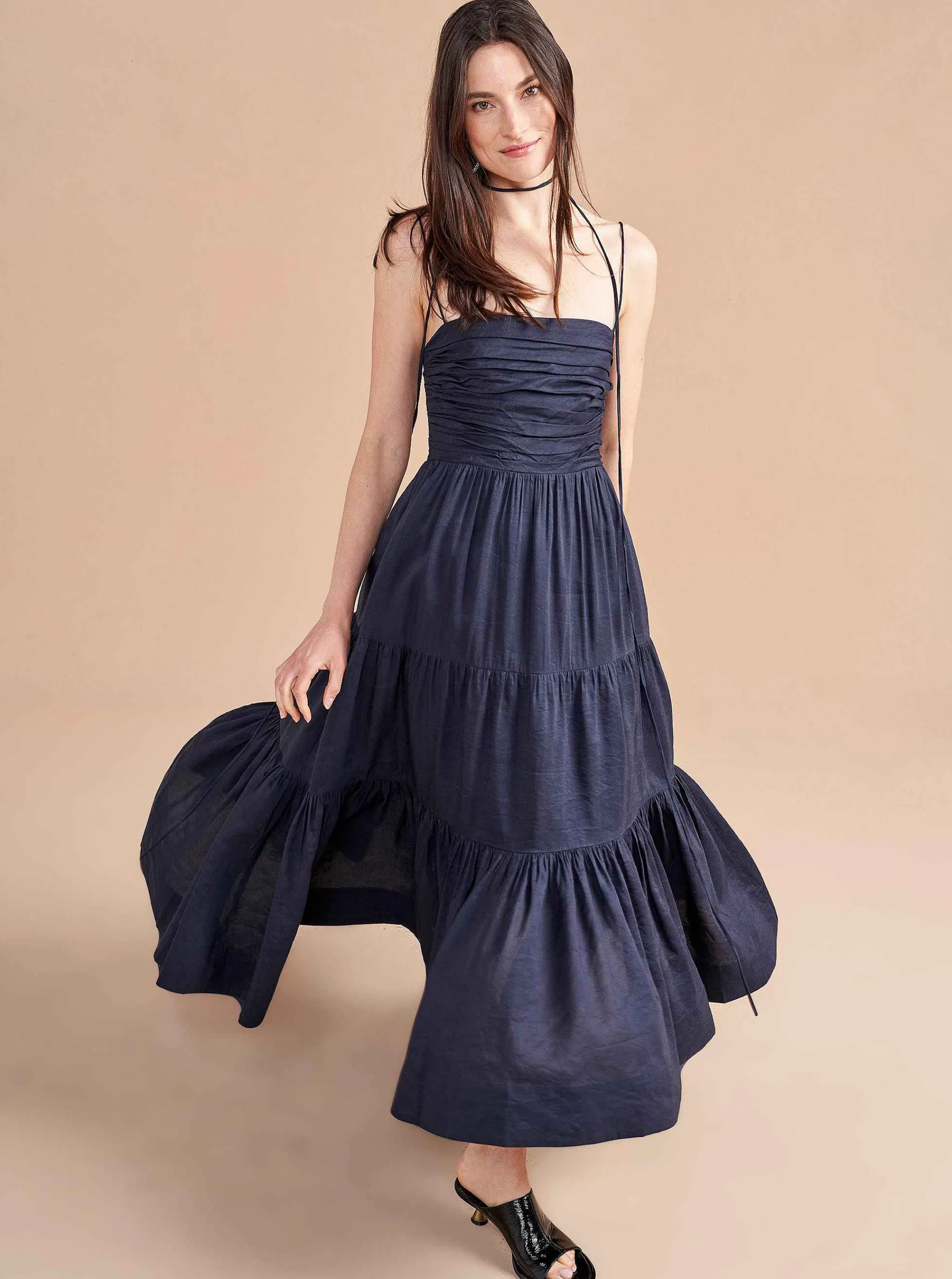 La Ligne Midi Dresses*Sleeveless Sofia Dress Navy