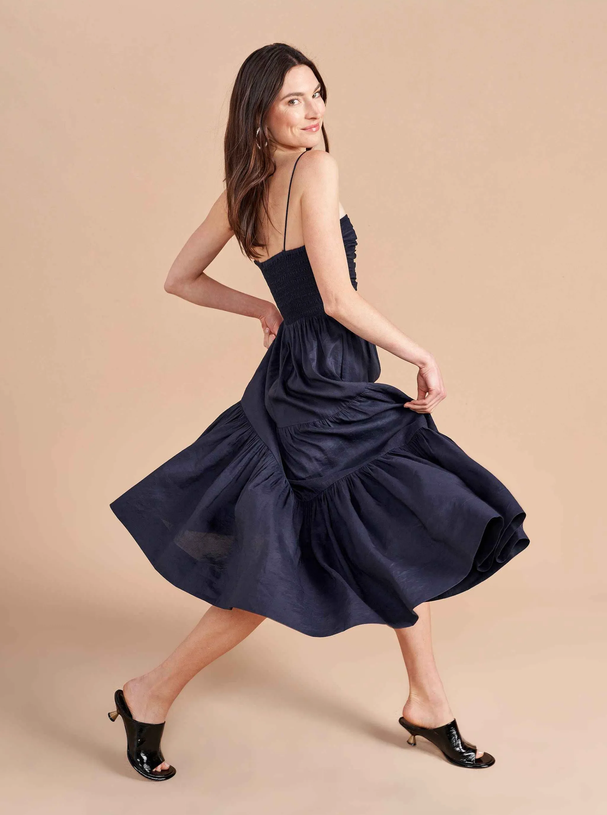 La Ligne Midi Dresses*Sleeveless Sofia Dress Navy