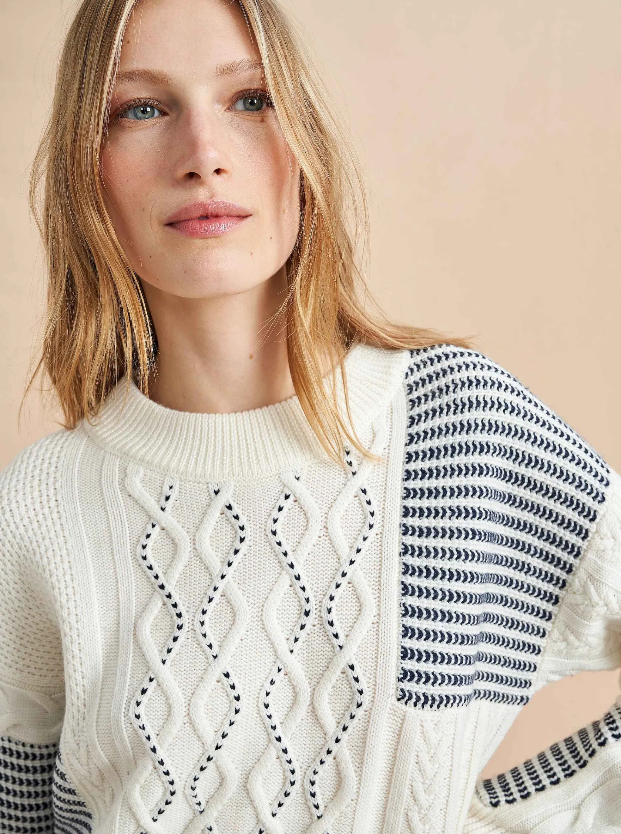 La Ligne Sweaters*Patchwork Cable Sweater