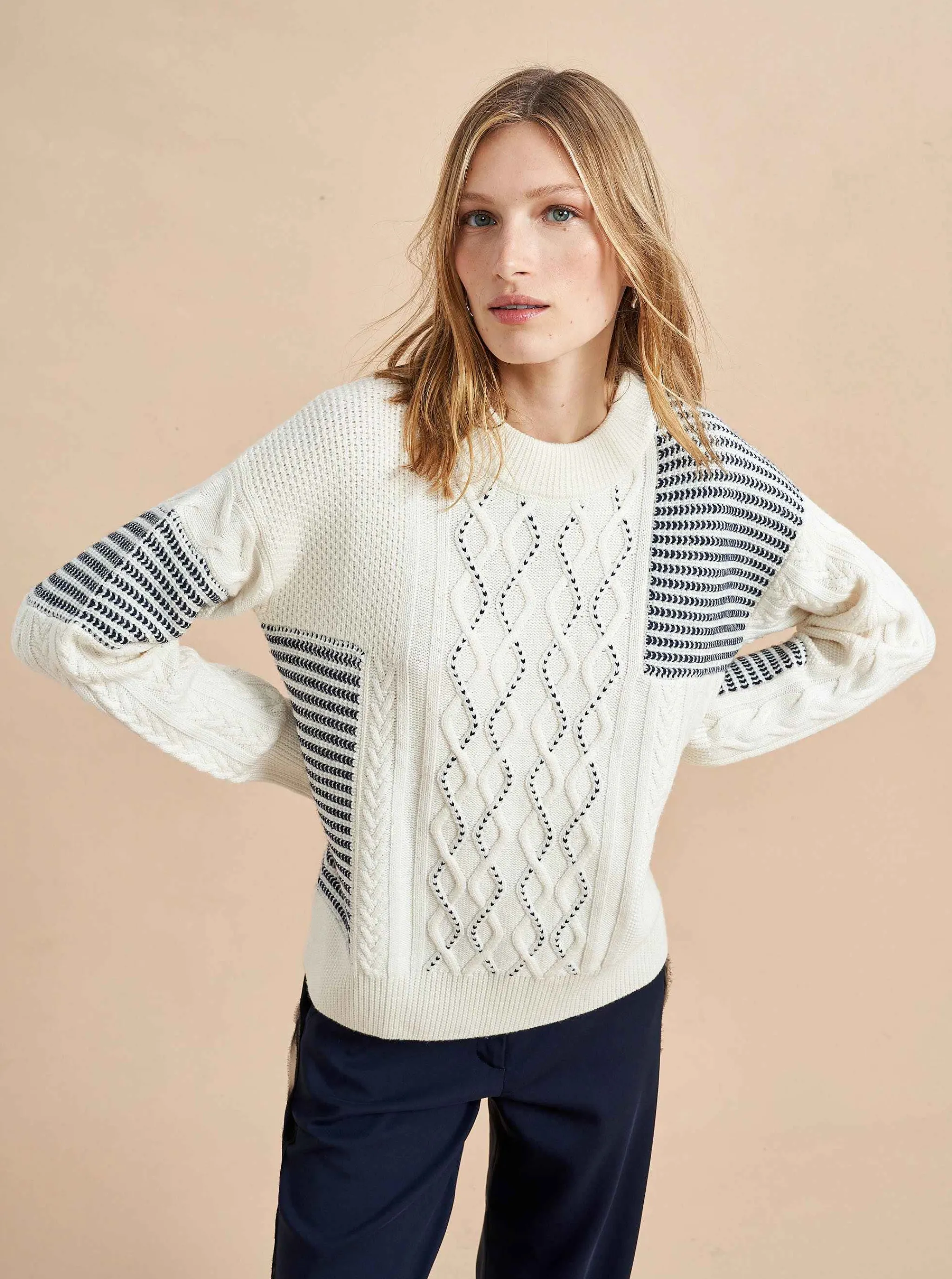 La Ligne Sweaters*Patchwork Cable Sweater