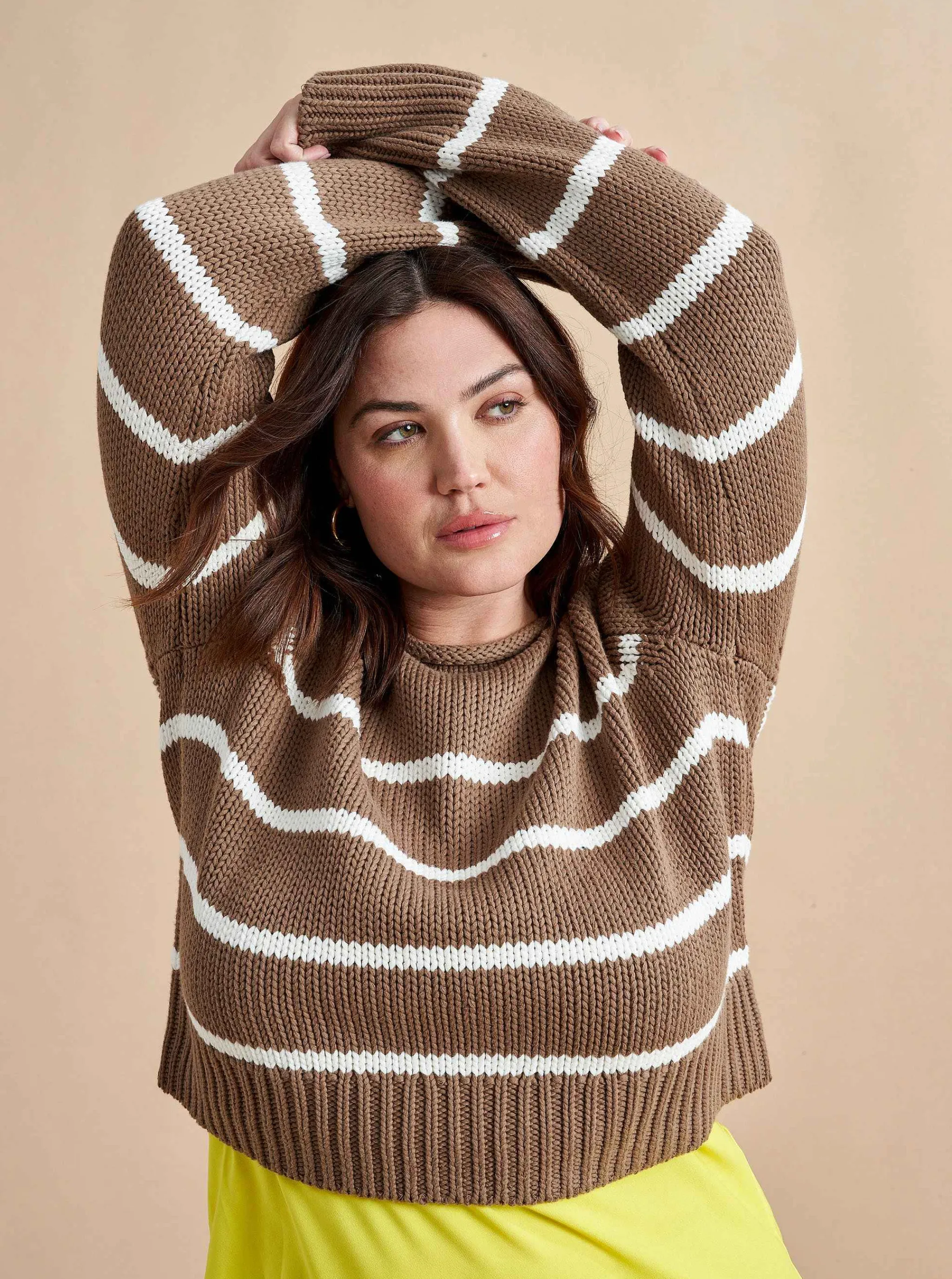 La Ligne Sweaters*Mini Marina Sweater Tan/Cream