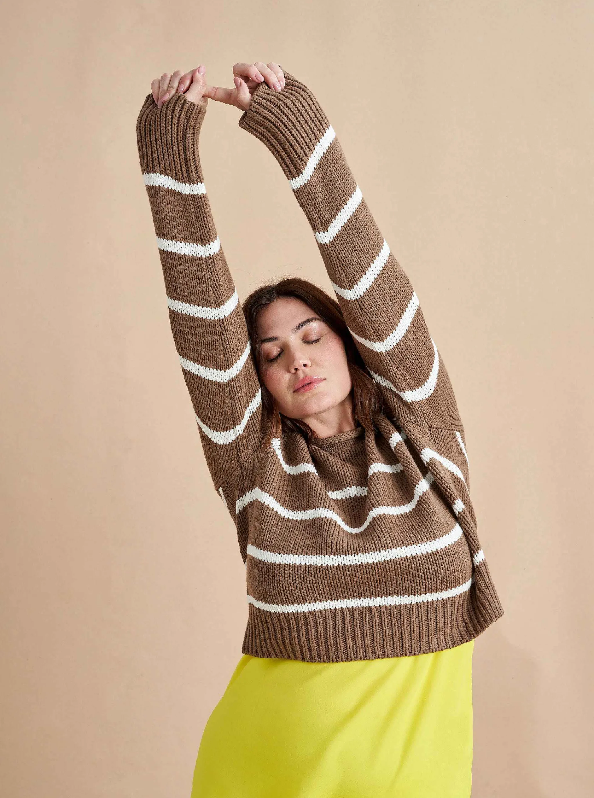 La Ligne Sweaters*Mini Marina Sweater Tan/Cream