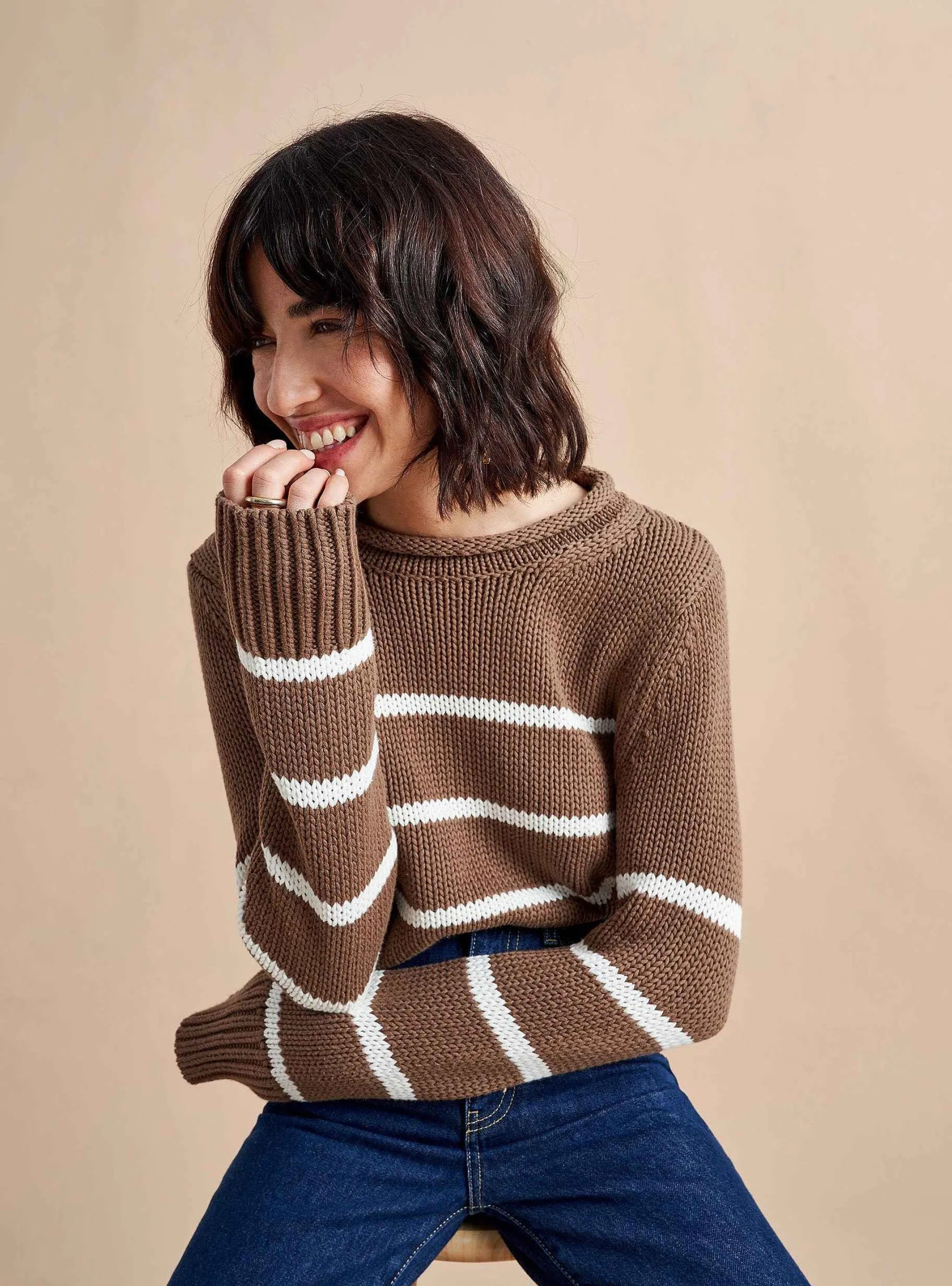 La Ligne Sweaters*Mini Marina Sweater Tan/Cream