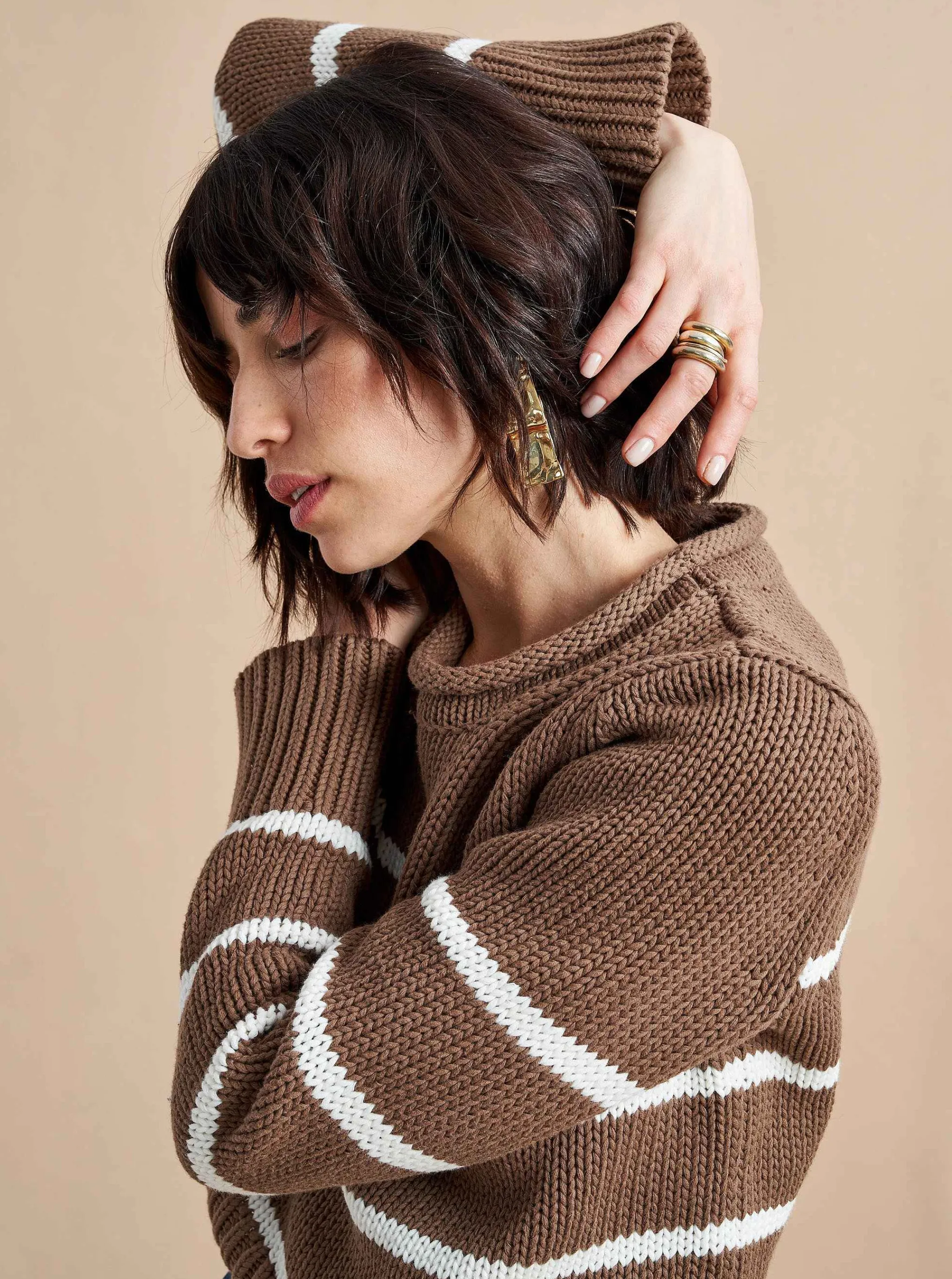 La Ligne Sweaters*Mini Marina Sweater Tan/Cream