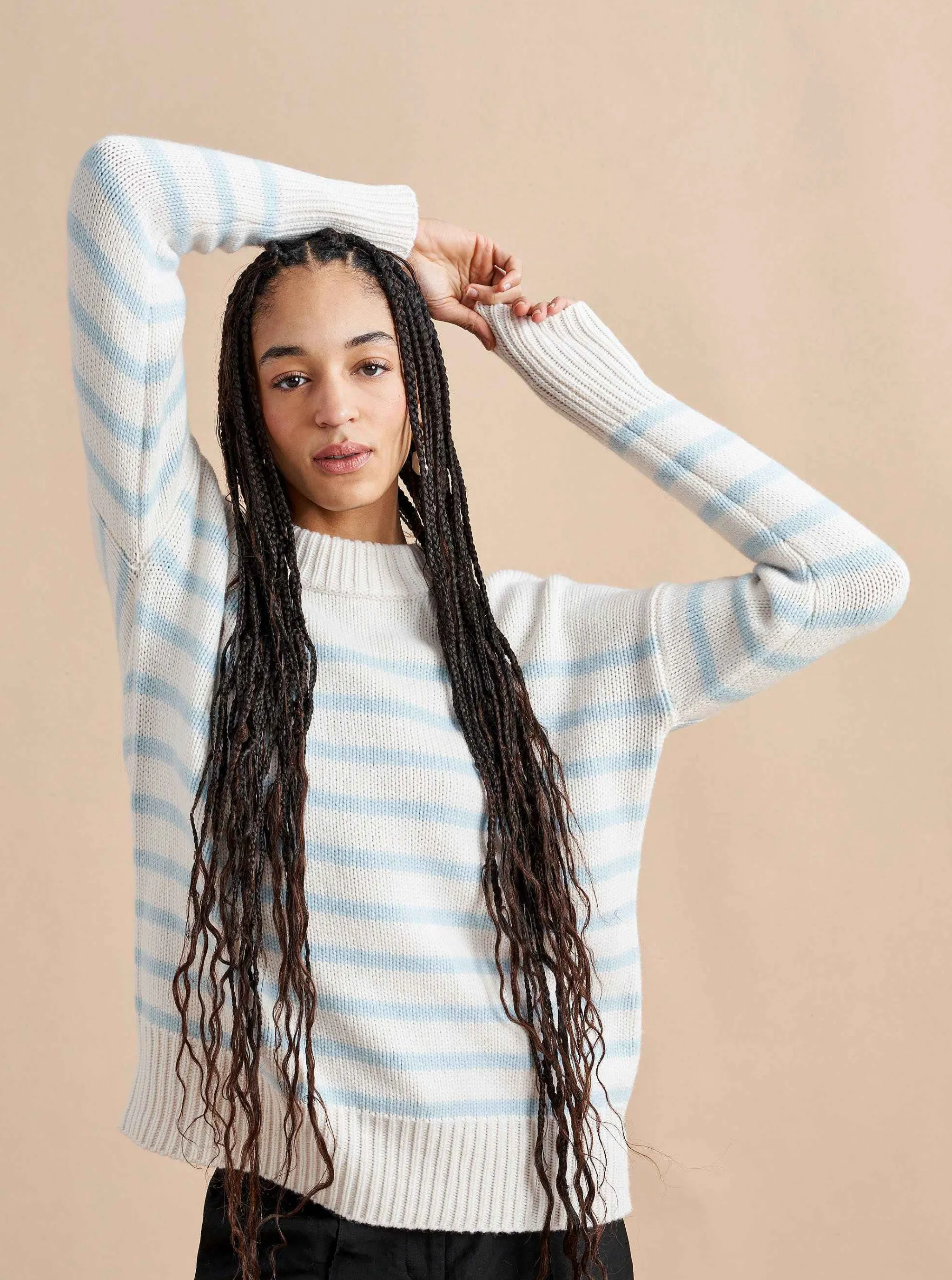 La Ligne Sweaters*Marin Sweater Cream/Periwinkle