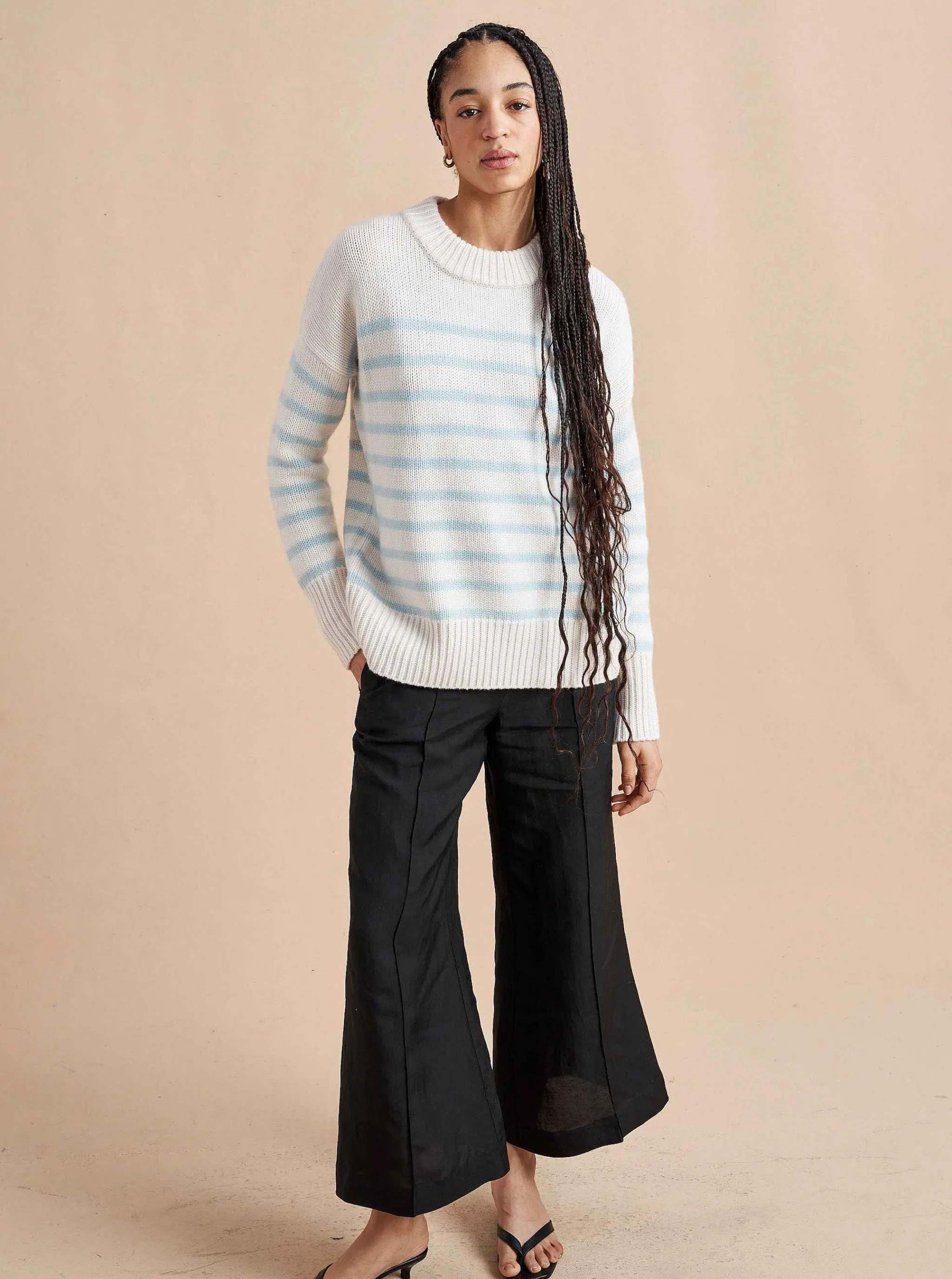 La Ligne Sweaters*Marin Sweater Cream/Periwinkle