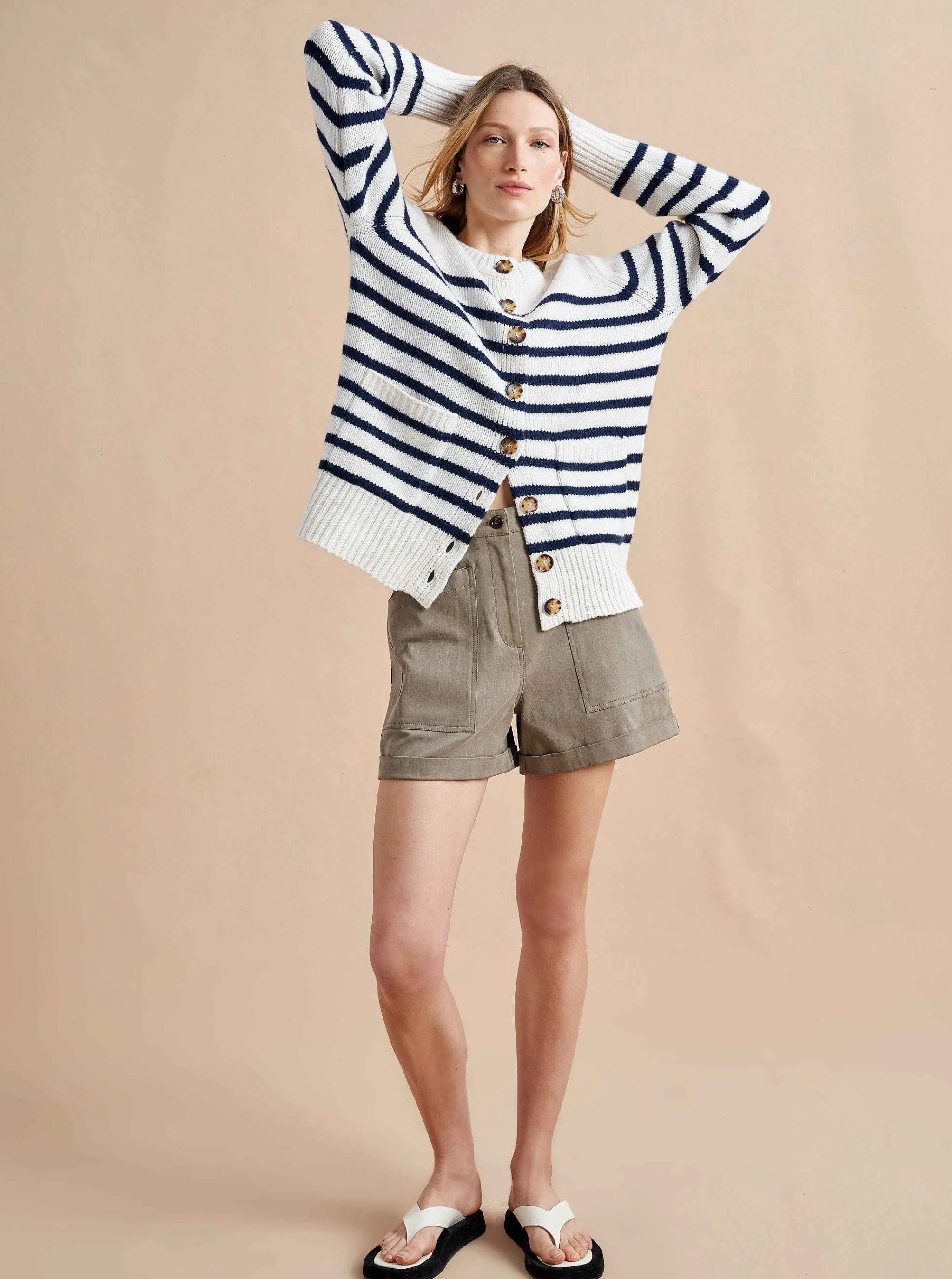 La Ligne Cardigans*Marin Cardigan Cream/Navy