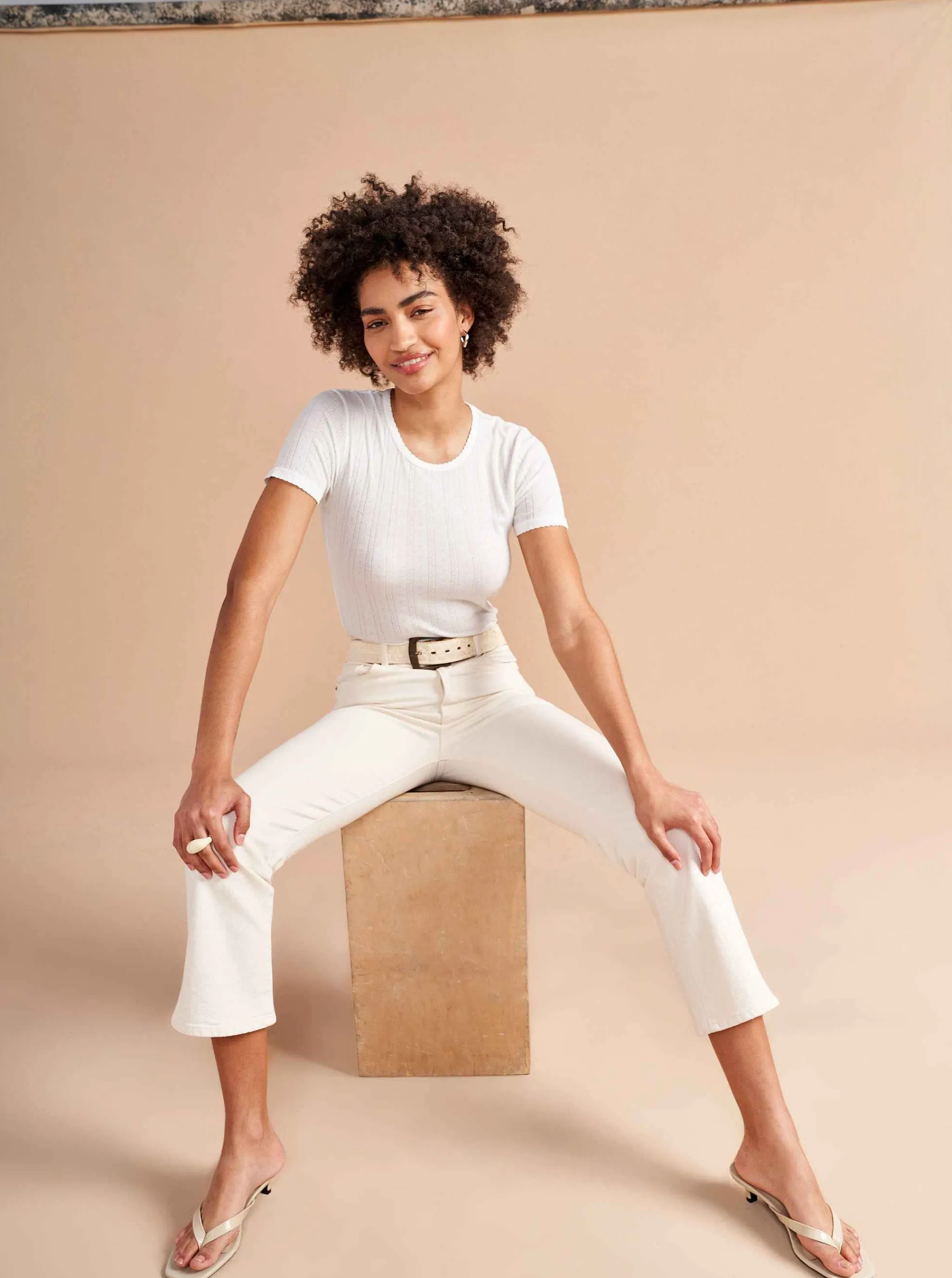 La Ligne Tees*Pointelle Tee Ivory