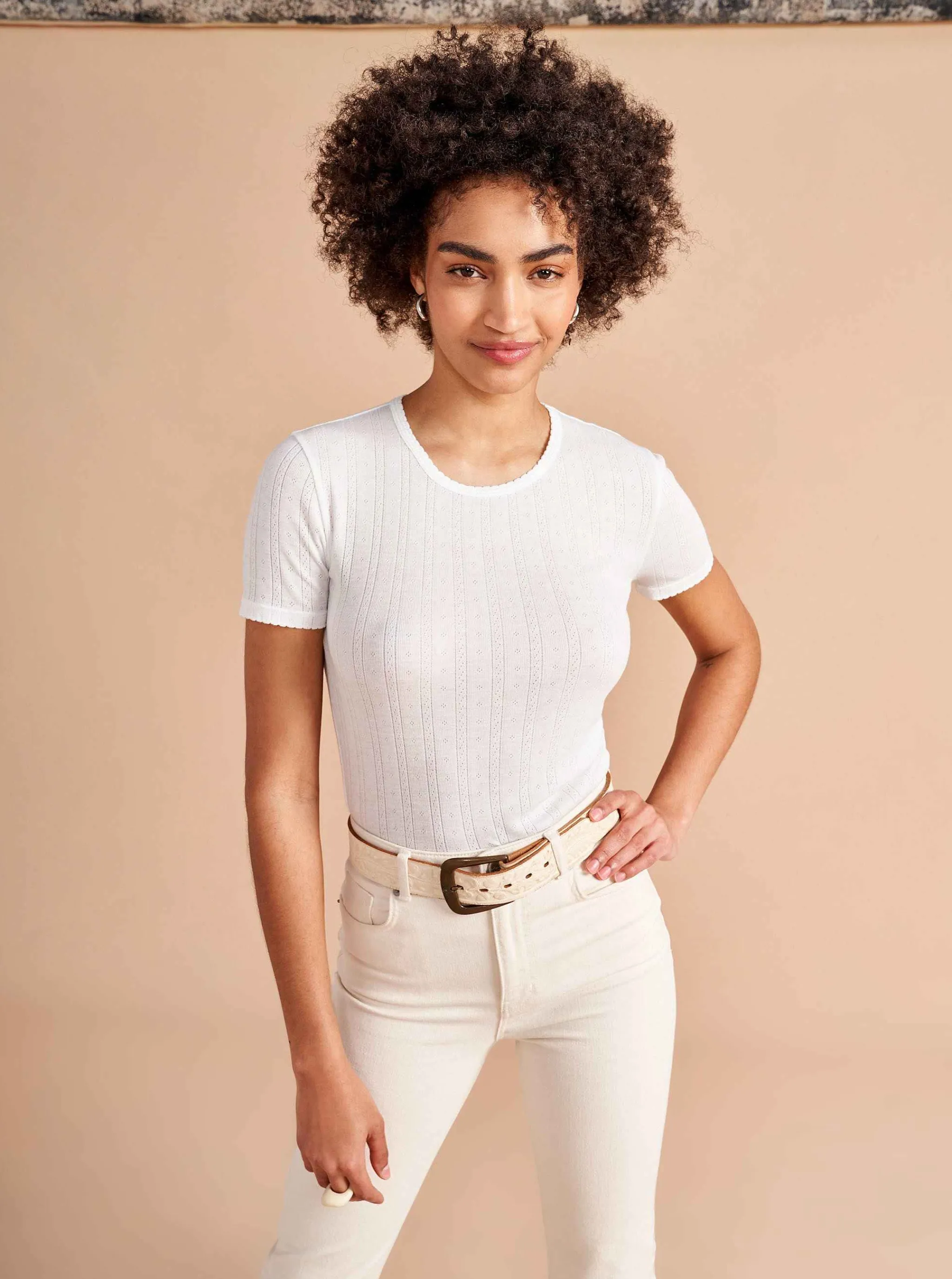 La Ligne Tees*Pointelle Tee Ivory