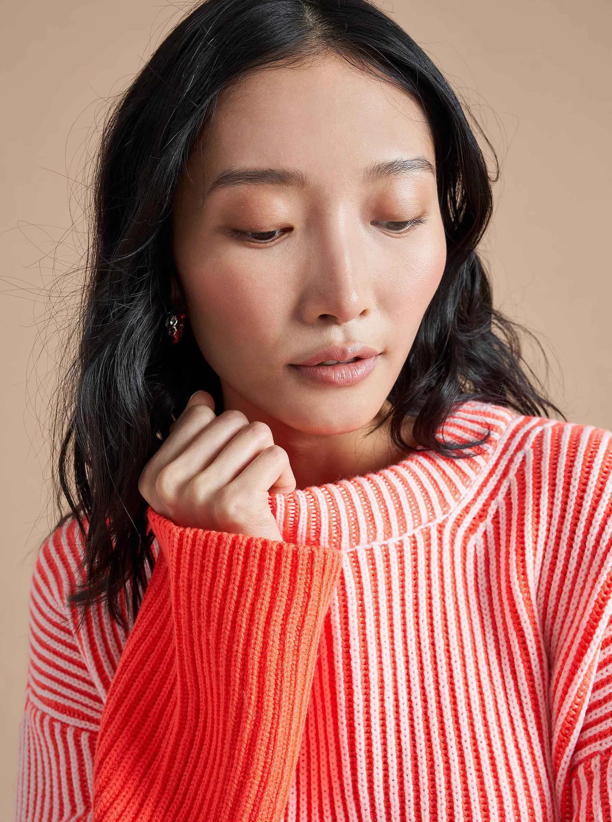 La Ligne Sweaters*Aaa Sweater Cream/Hot Coral