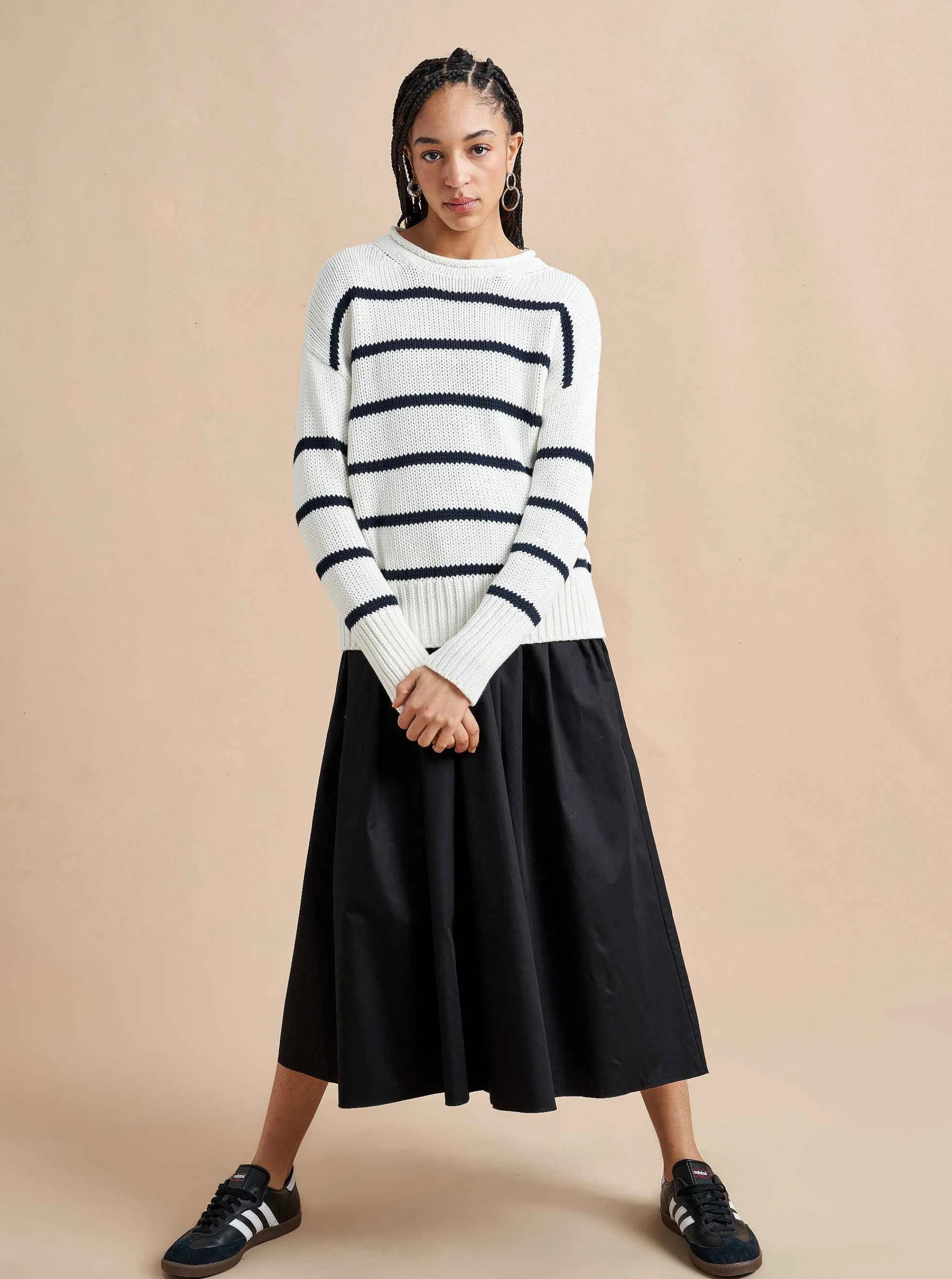 La Ligne Sweaters*Marina Sweater White/Navy