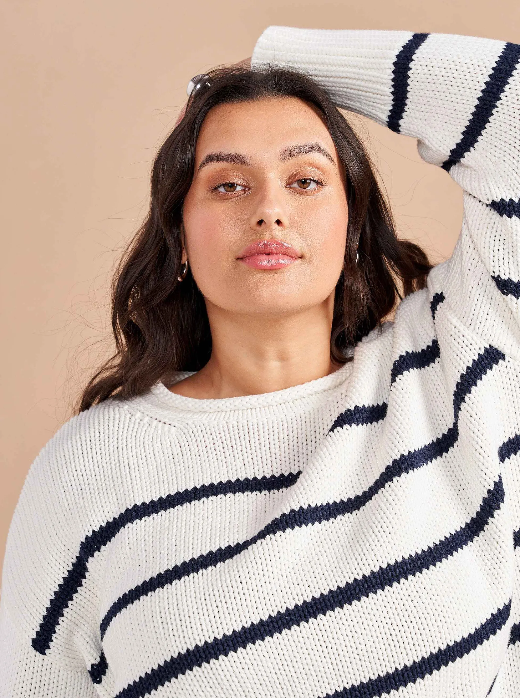 La Ligne Sweaters*Marina Sweater White/Navy