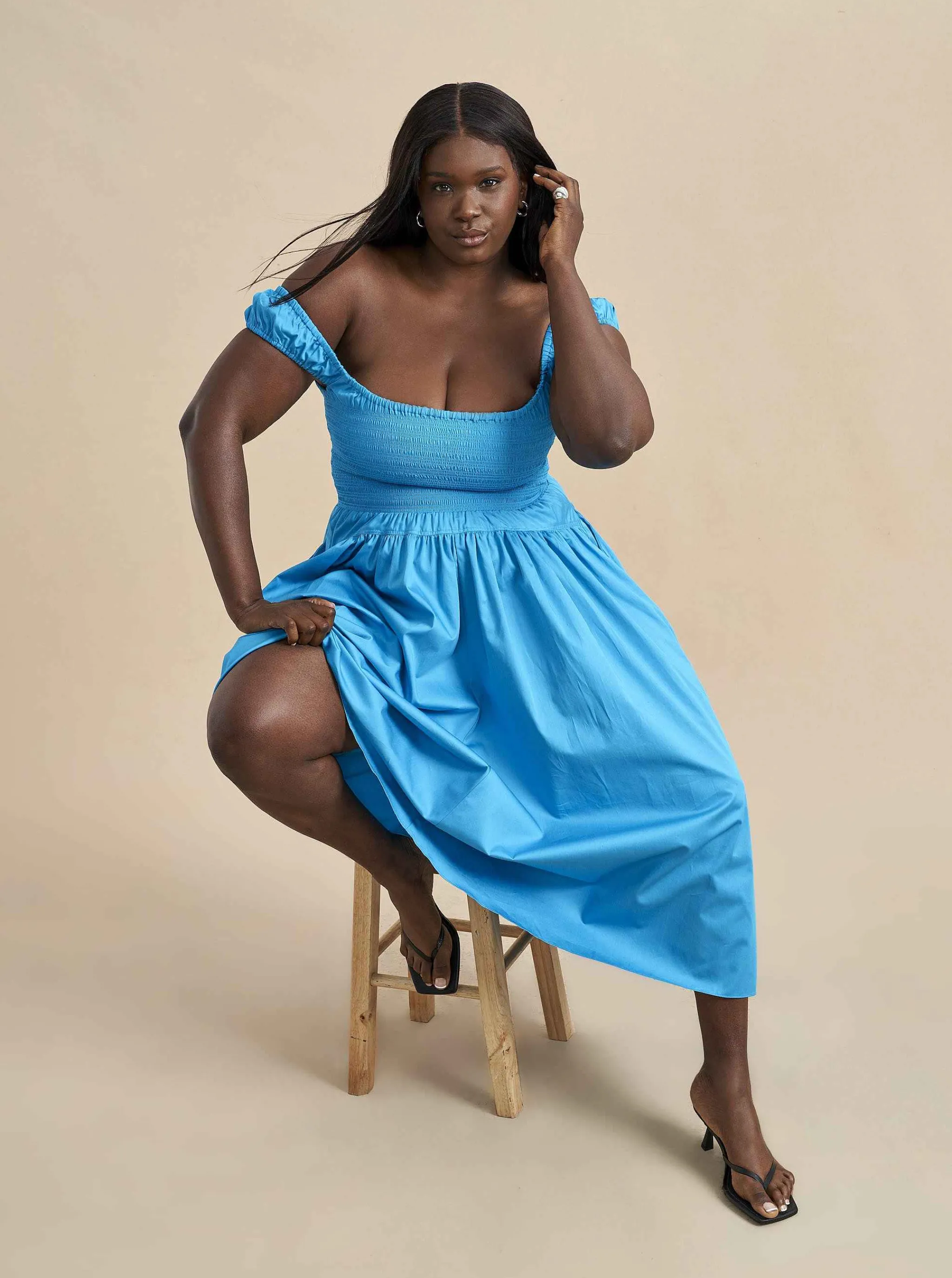La Ligne Midi Dresses*Vivian Dress Cerulean