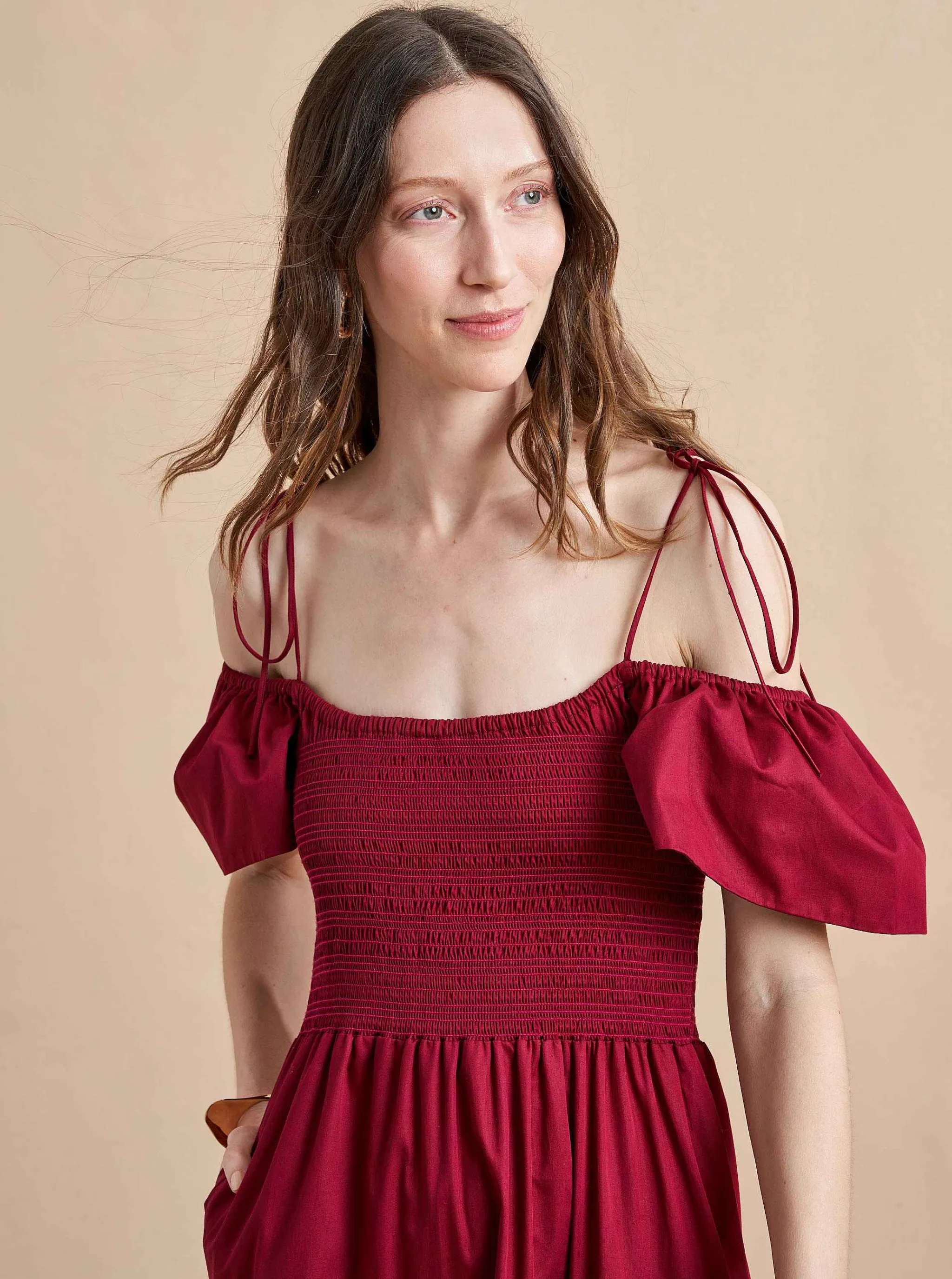 La Ligne Midi Dresses*Lottie Dress Burgundy