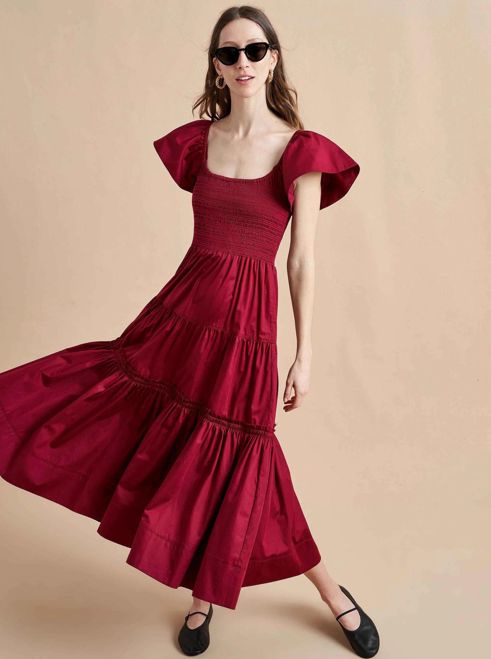 La Ligne Midi Dresses*Lottie Dress Burgundy