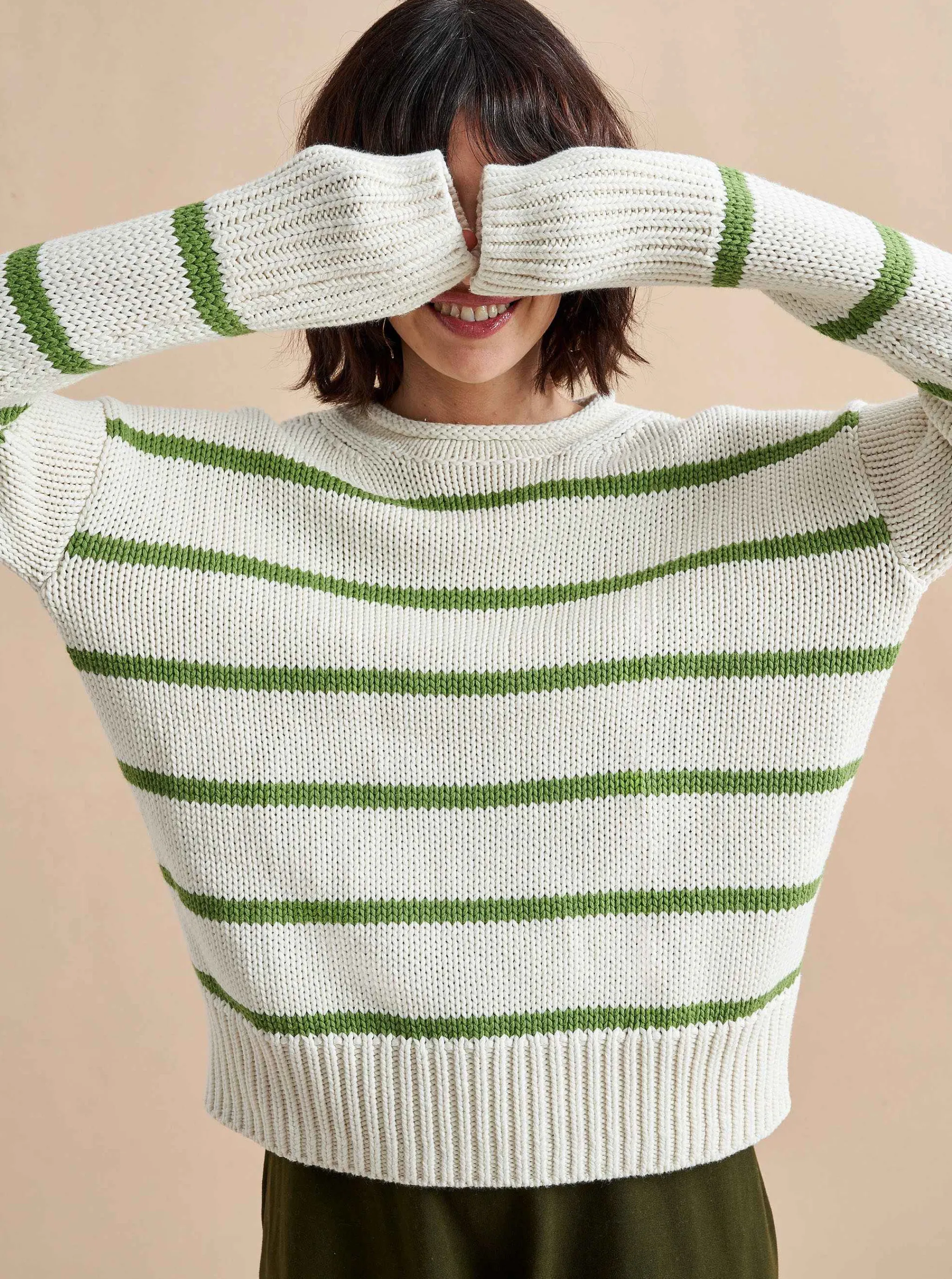 La Ligne Sweaters*Marina Sweater Cream/Palm