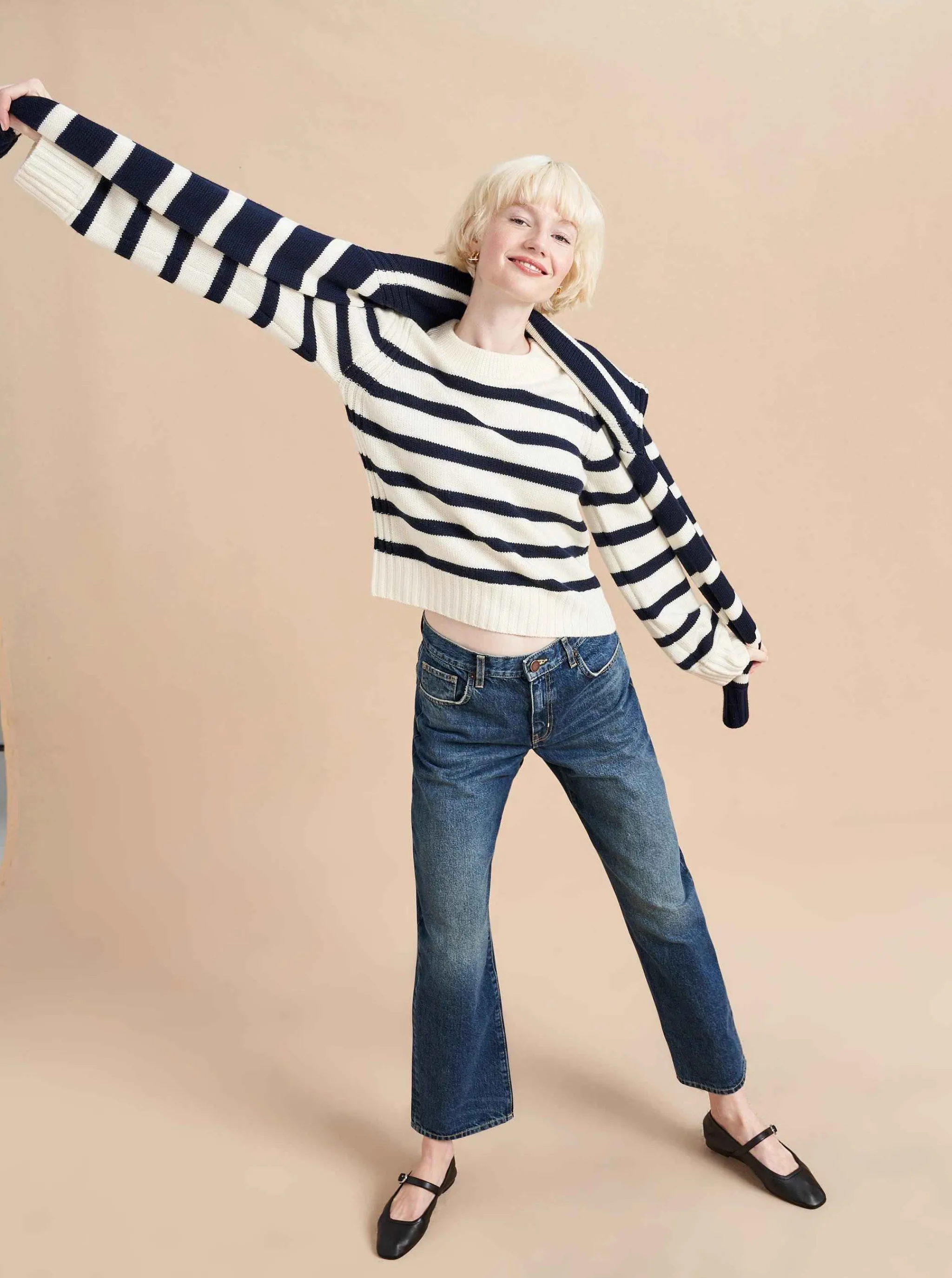 La Ligne Sweaters*Jack Sweater Cream/Navy