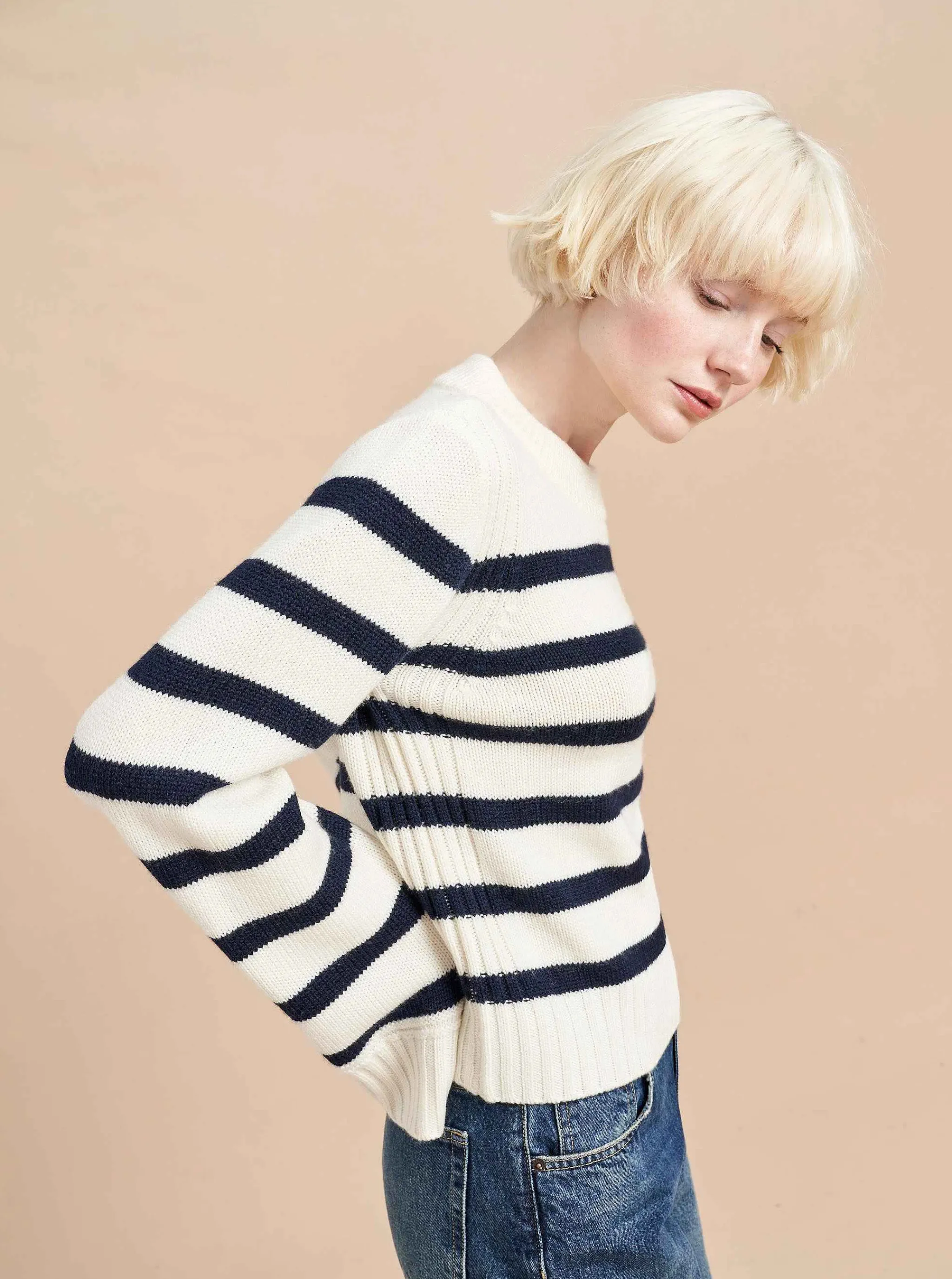 La Ligne Sweaters*Jack Sweater Cream/Navy
