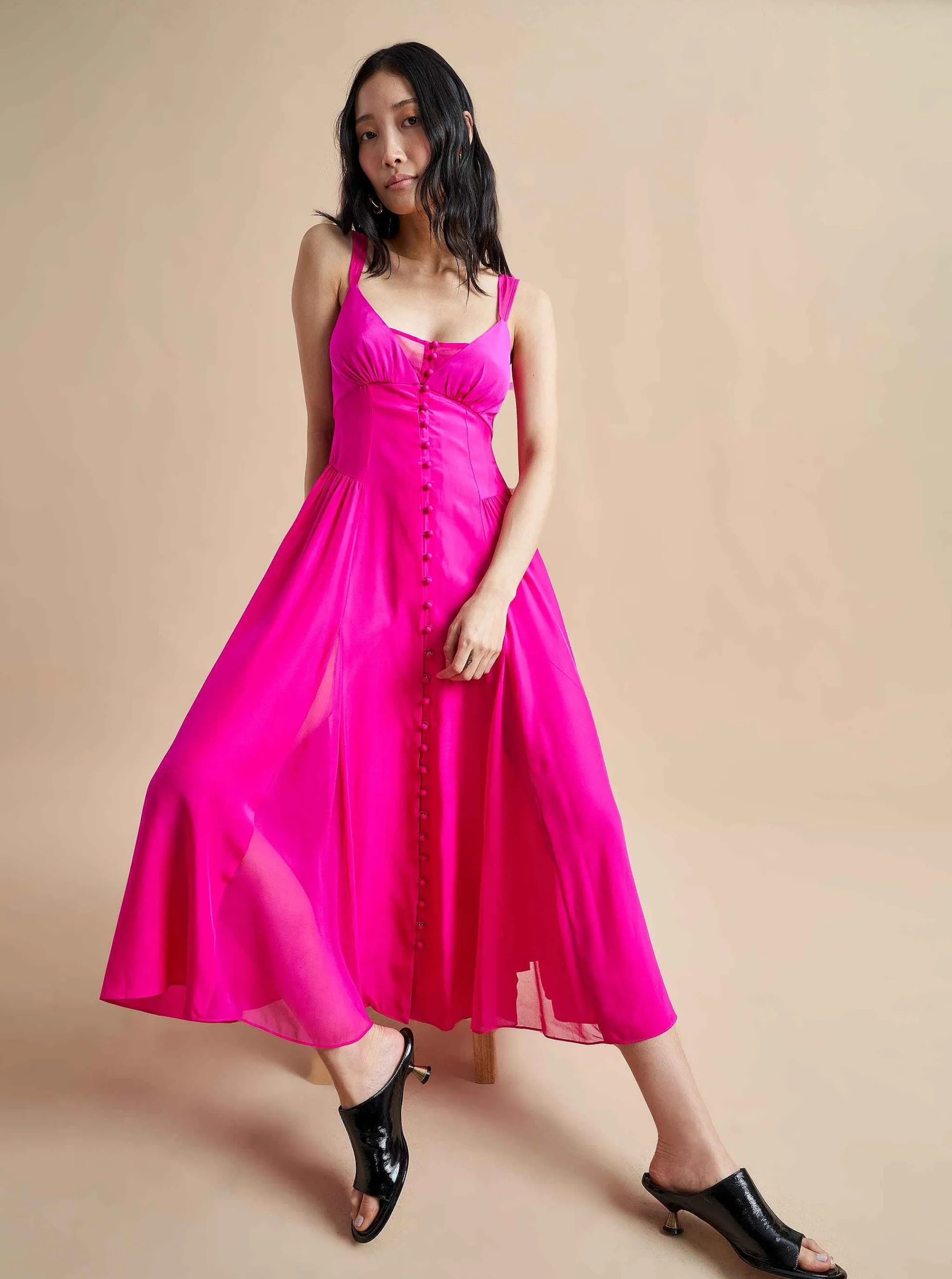 La Ligne Midi Dresses*Paulina Dress Fuchsia