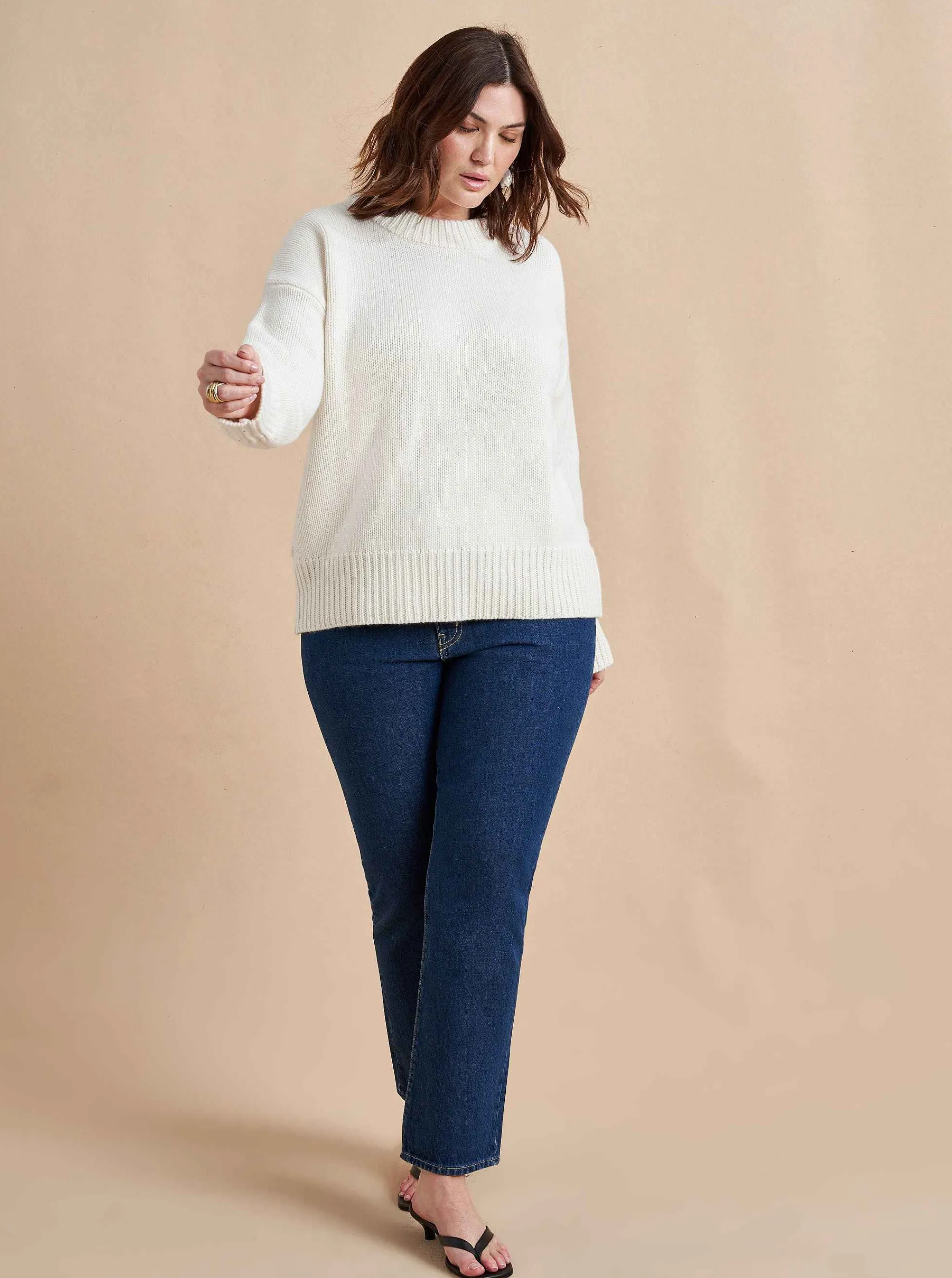 La Ligne Sweaters*Solid Marin Sweater Cream