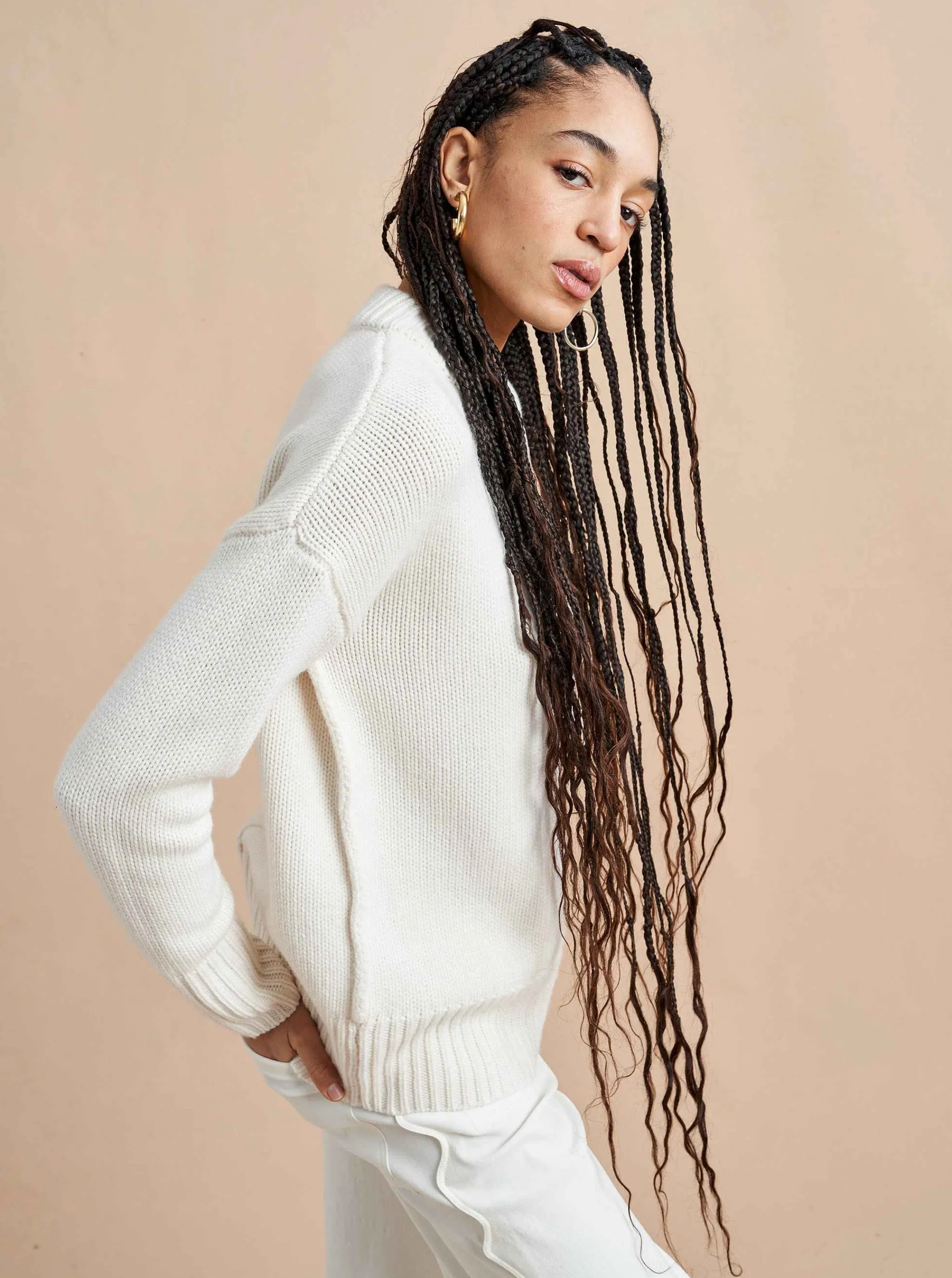 La Ligne Sweaters*Solid Marin Sweater Cream