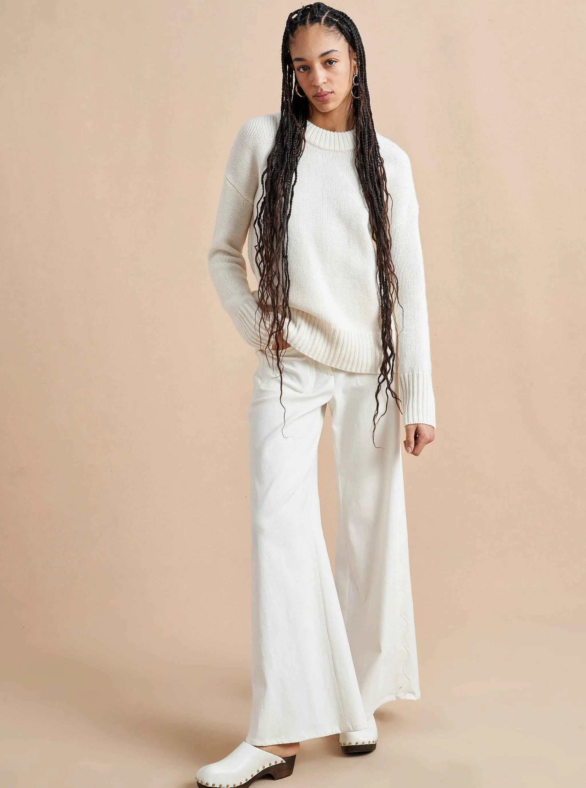 La Ligne Sweaters*Solid Marin Sweater Cream