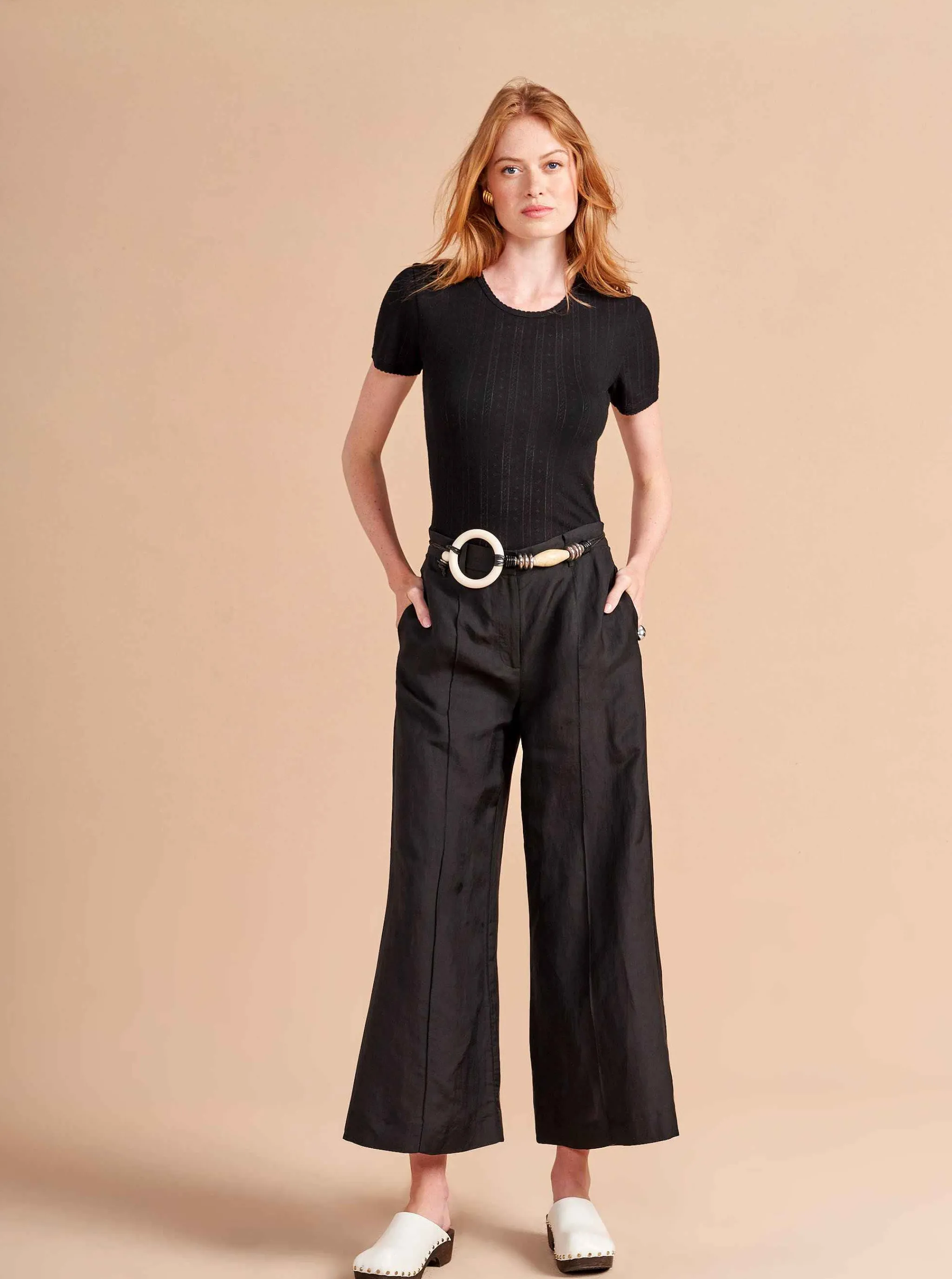 La Ligne Tees*Pointelle Tee Black