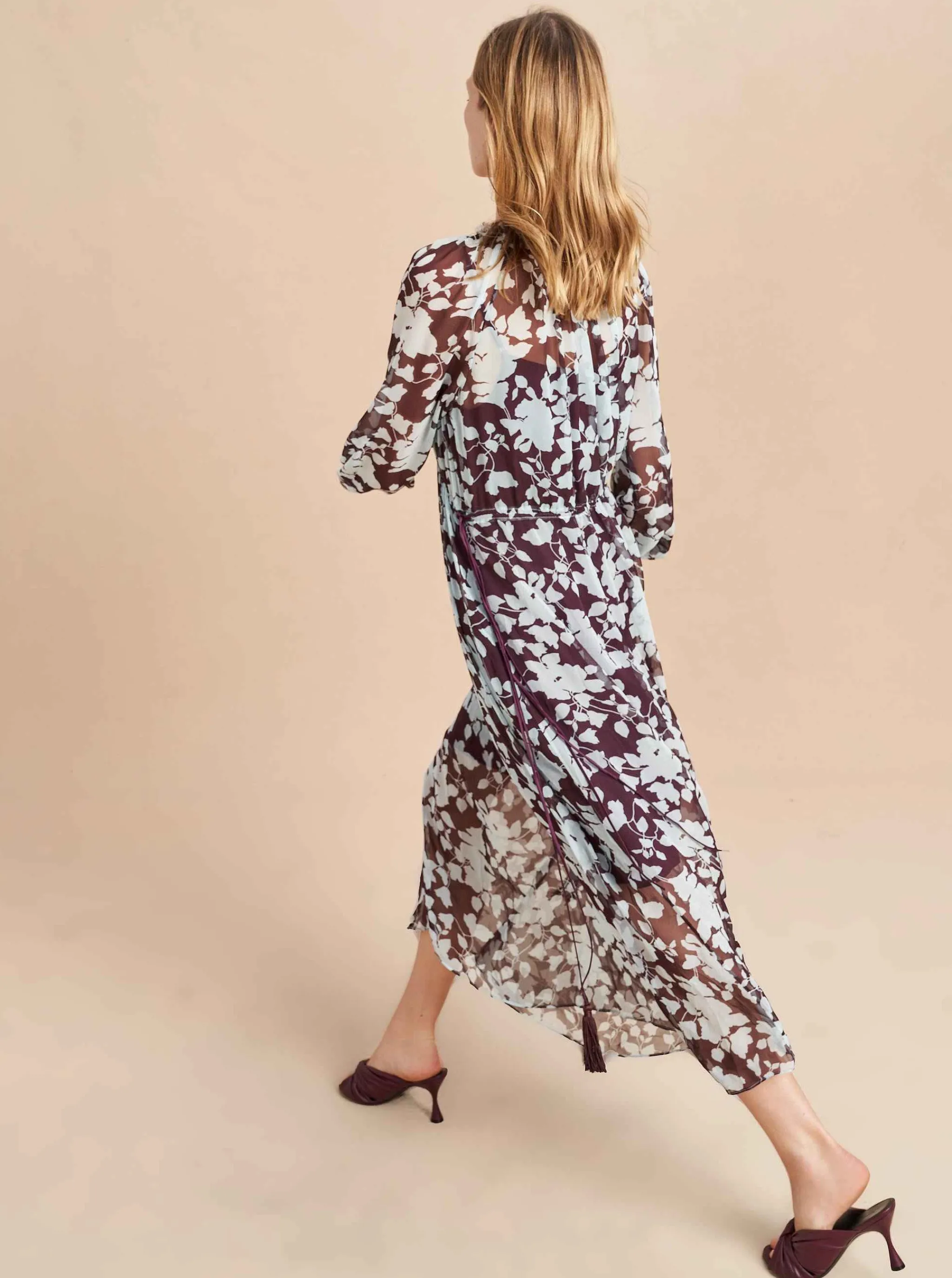 La Ligne Midi Dresses*Aleksandra Dress Pale-Blue/Dark-Plum